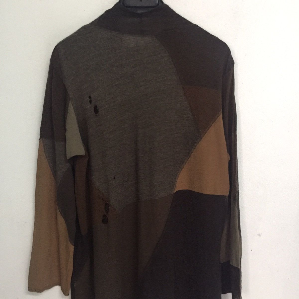 Japanese Brand Destroyed Jurgen Lehl Long Sleeve Mesh Top Patchwork Design Size US M / EU 48-50 / 2 - 16 Thumbnail