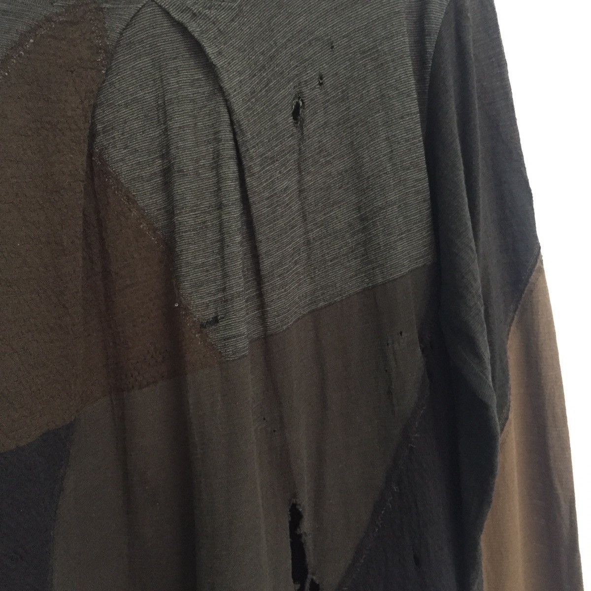 Japanese Brand Destroyed Jurgen Lehl Long Sleeve Mesh Top Patchwork Design Size US M / EU 48-50 / 2 - 6 Thumbnail