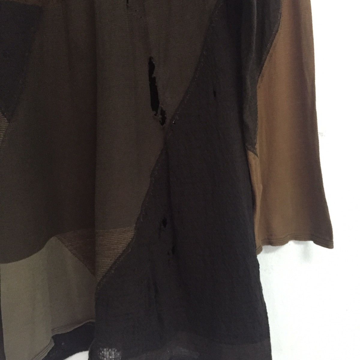 Japanese Brand Destroyed Jurgen Lehl Long Sleeve Mesh Top Patchwork Design Size US M / EU 48-50 / 2 - 7 Thumbnail