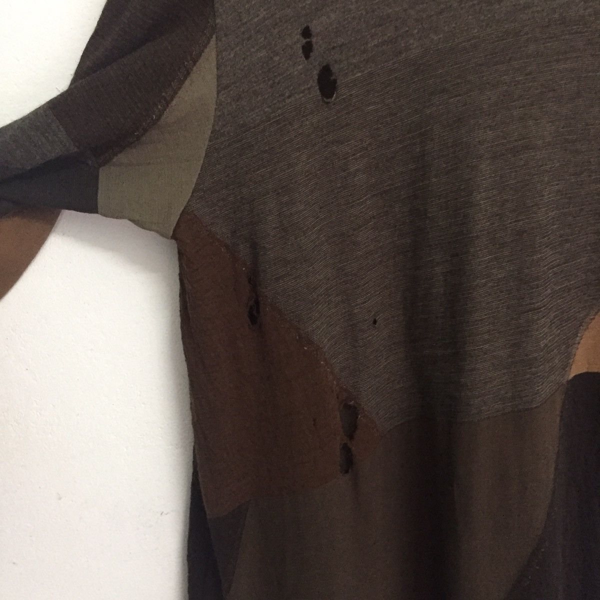 Japanese Brand Destroyed Jurgen Lehl Long Sleeve Mesh Top Patchwork Design Size US M / EU 48-50 / 2 - 14 Thumbnail