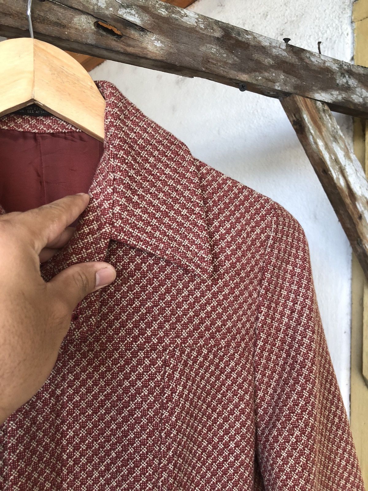 Yohji Yamamoto Vintage Yohji Yamamoto INED Tweed Jacket Size S / US 4 / IT 40 - 15 Thumbnail