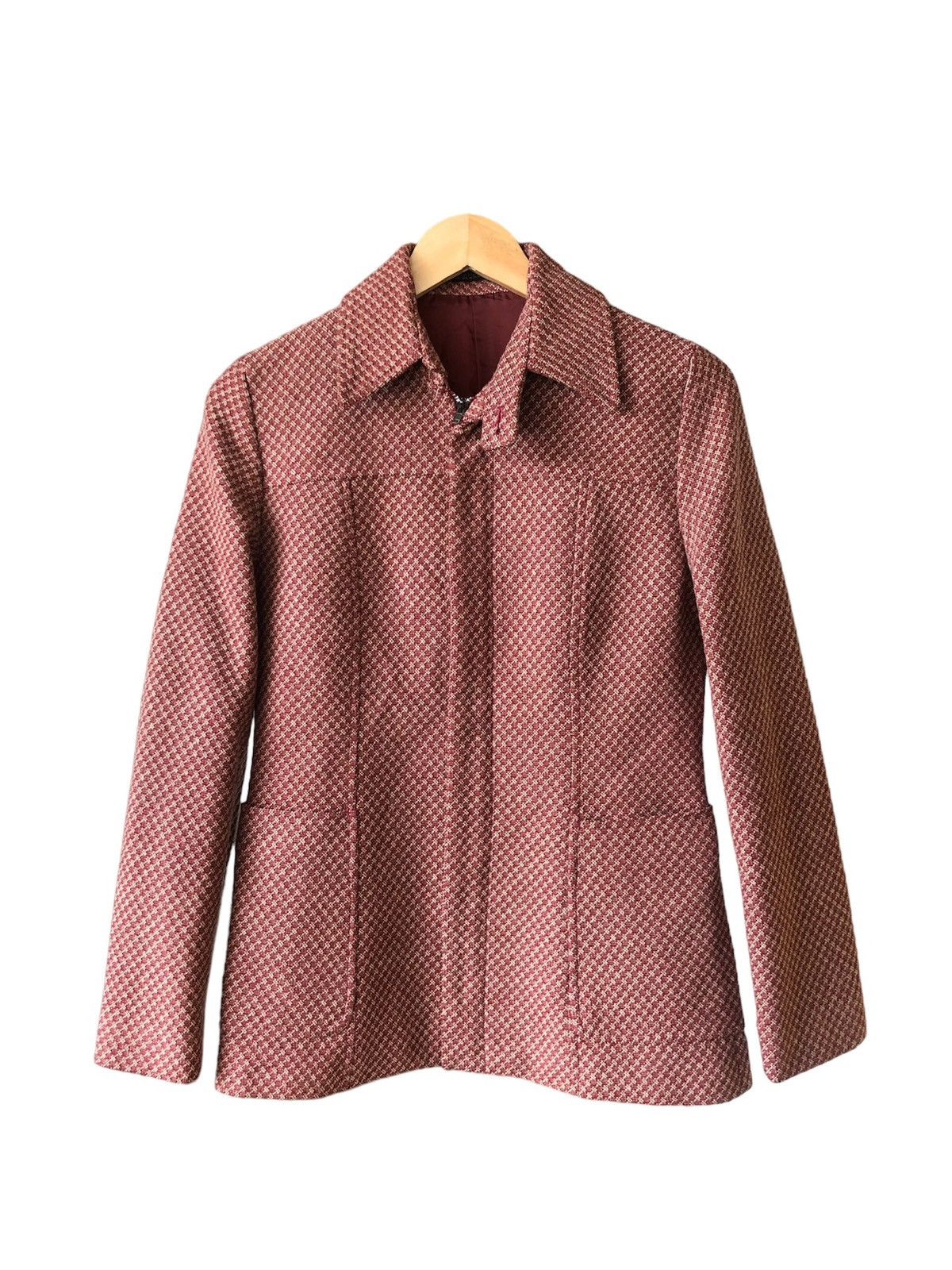 Image of Vintage Yohji Yamamoto Ined Tweed Jacket in Red, Women's (Size Small)