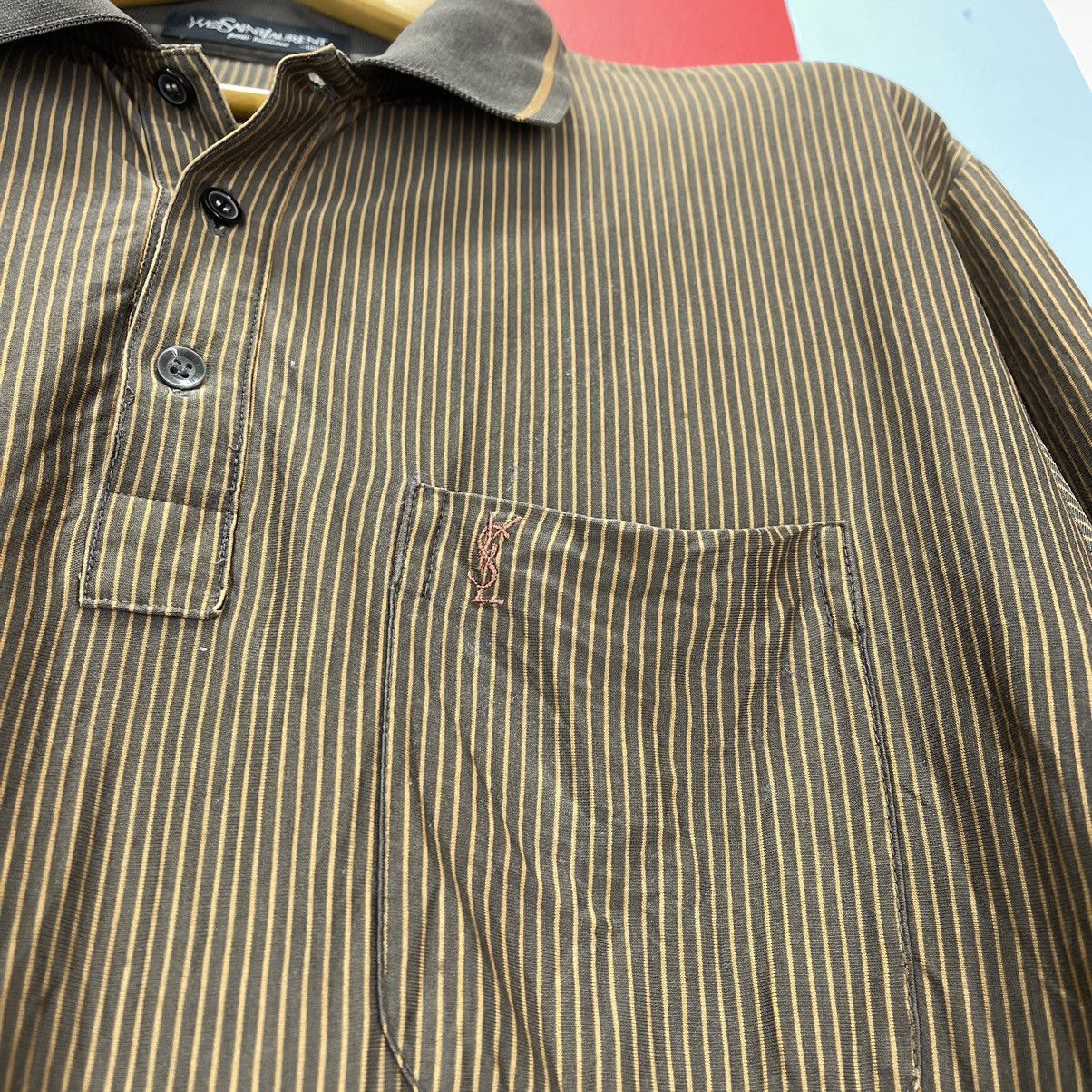 Yves Saint Laurent YSL POUR HOMME Stripe Polo T Shirt #1118/AN Size US L / EU 52-54 / 3 - 4 Thumbnail