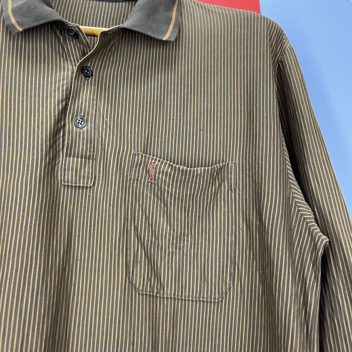 Yves Saint Laurent YSL POUR HOMME Stripe Polo T Shirt #1118/AN Size US L / EU 52-54 / 3 - 3 Thumbnail
