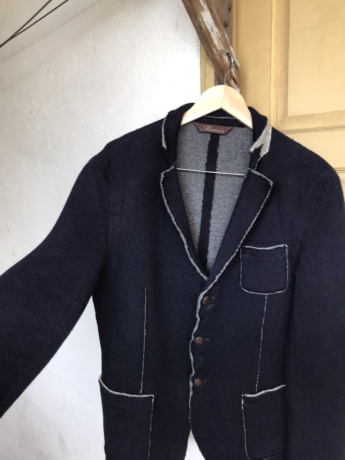 Mason's Rick Owens Style Masons Survival Distressed Wool Jacket Size US M / EU 48-50 / 2 - 9 Thumbnail