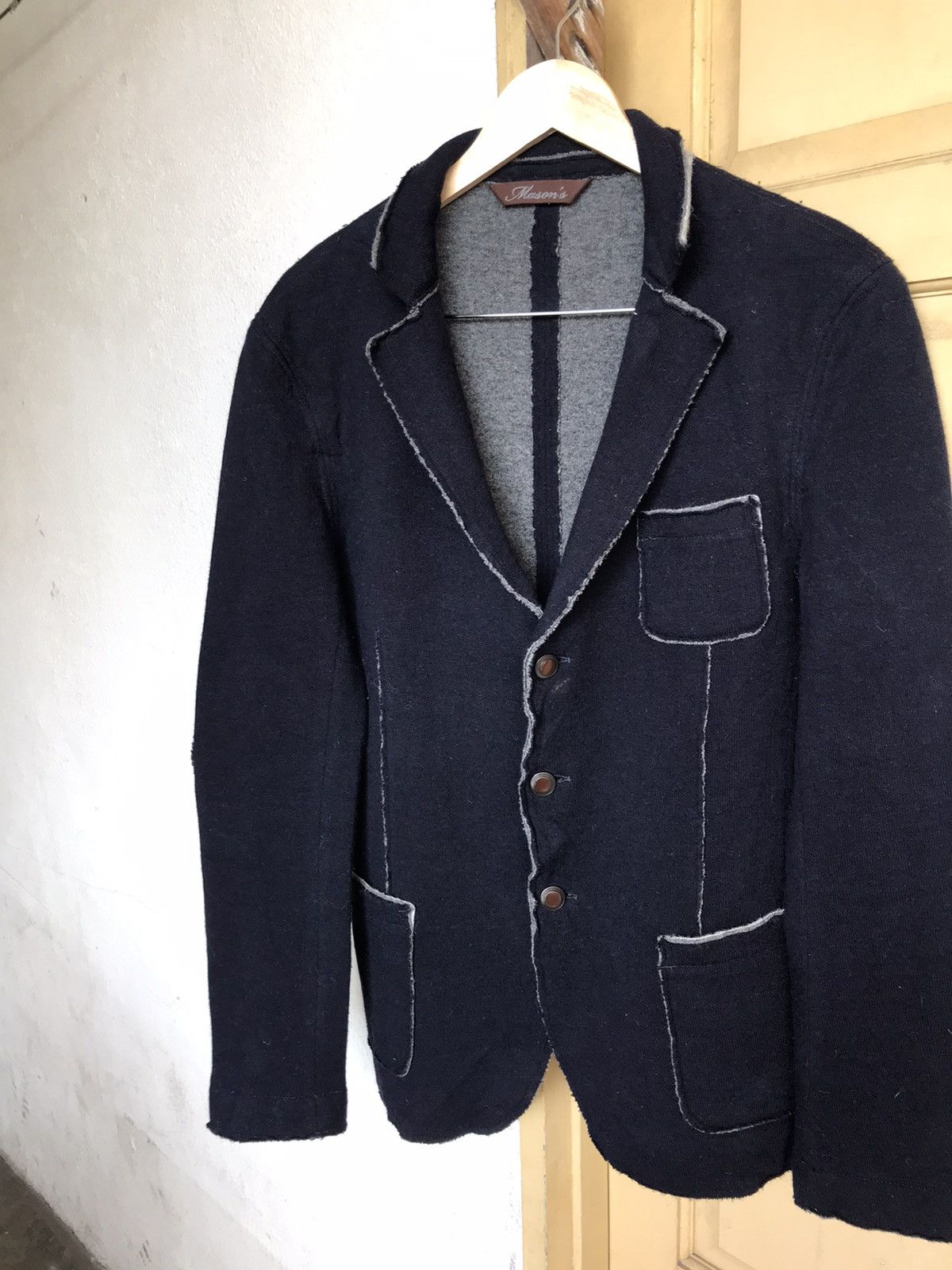 Mason's Rick Owens Style Masons Survival Distressed Wool Jacket Size US M / EU 48-50 / 2 - 4 Thumbnail
