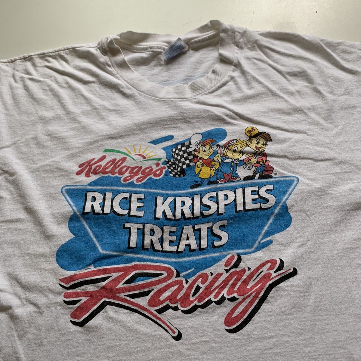 Vintage Vintage 90s Rice Krispies promo nascar racing t shirt white ...