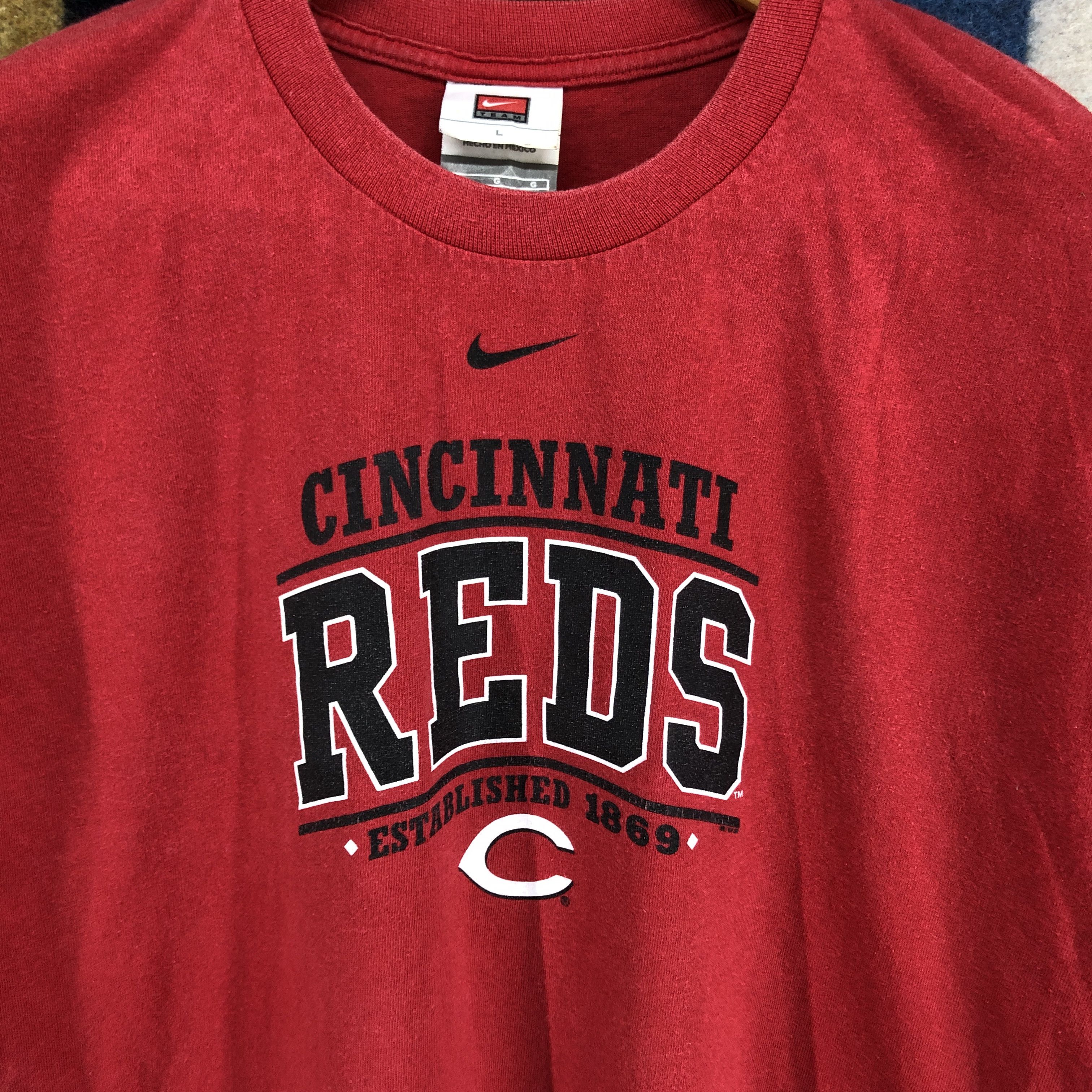 Nike Vintage Y2K NIKE TEAM 01" Cincinnati Reds T Shirt #04-01 Size US L / EU 52-54 / 3 - 2 Thumbnail