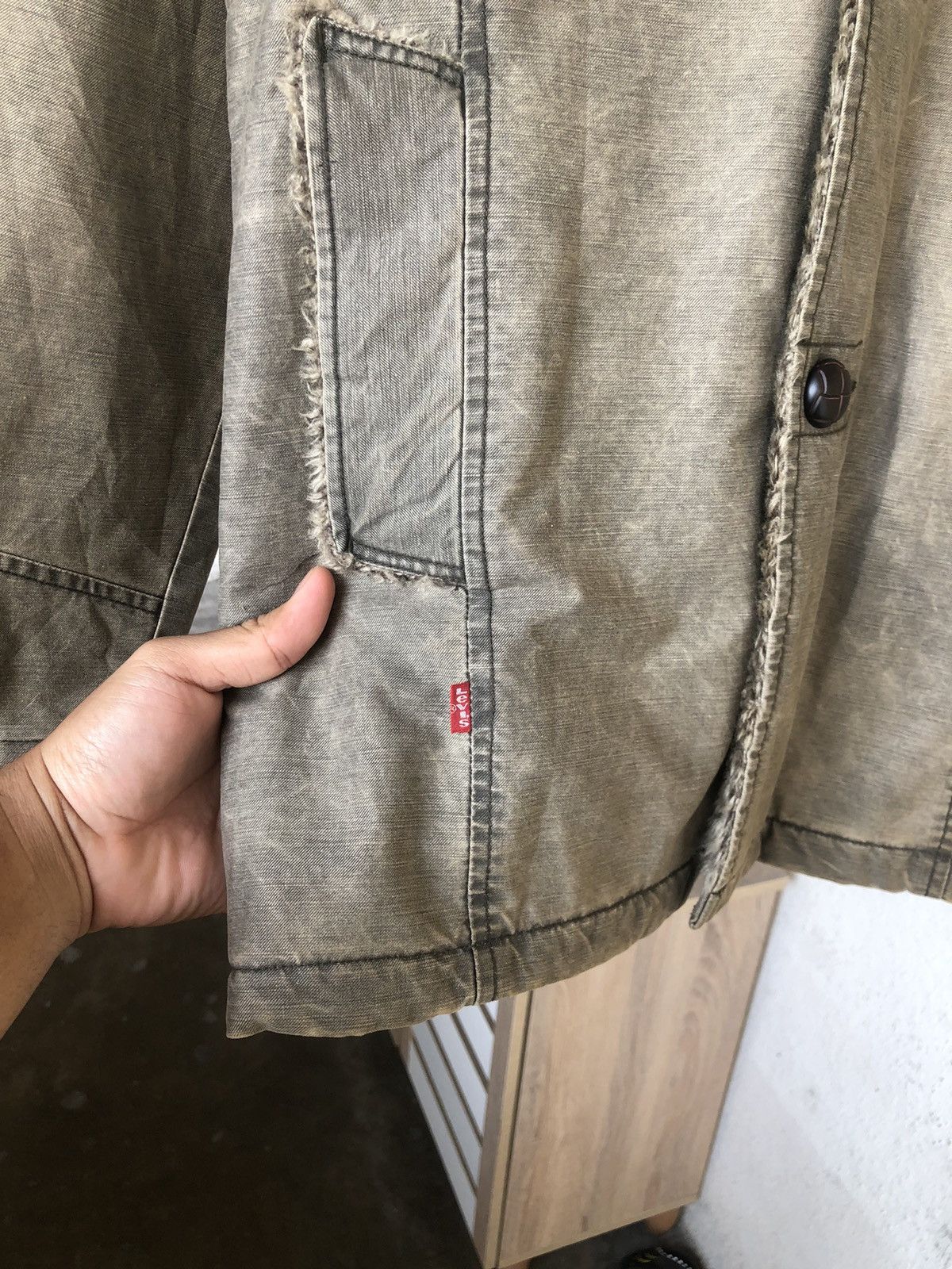 Levi's Vintage Levis Redloop Faded Distressed Sherpa Jacket Size US M / EU 48-50 / 2 - 16 Thumbnail