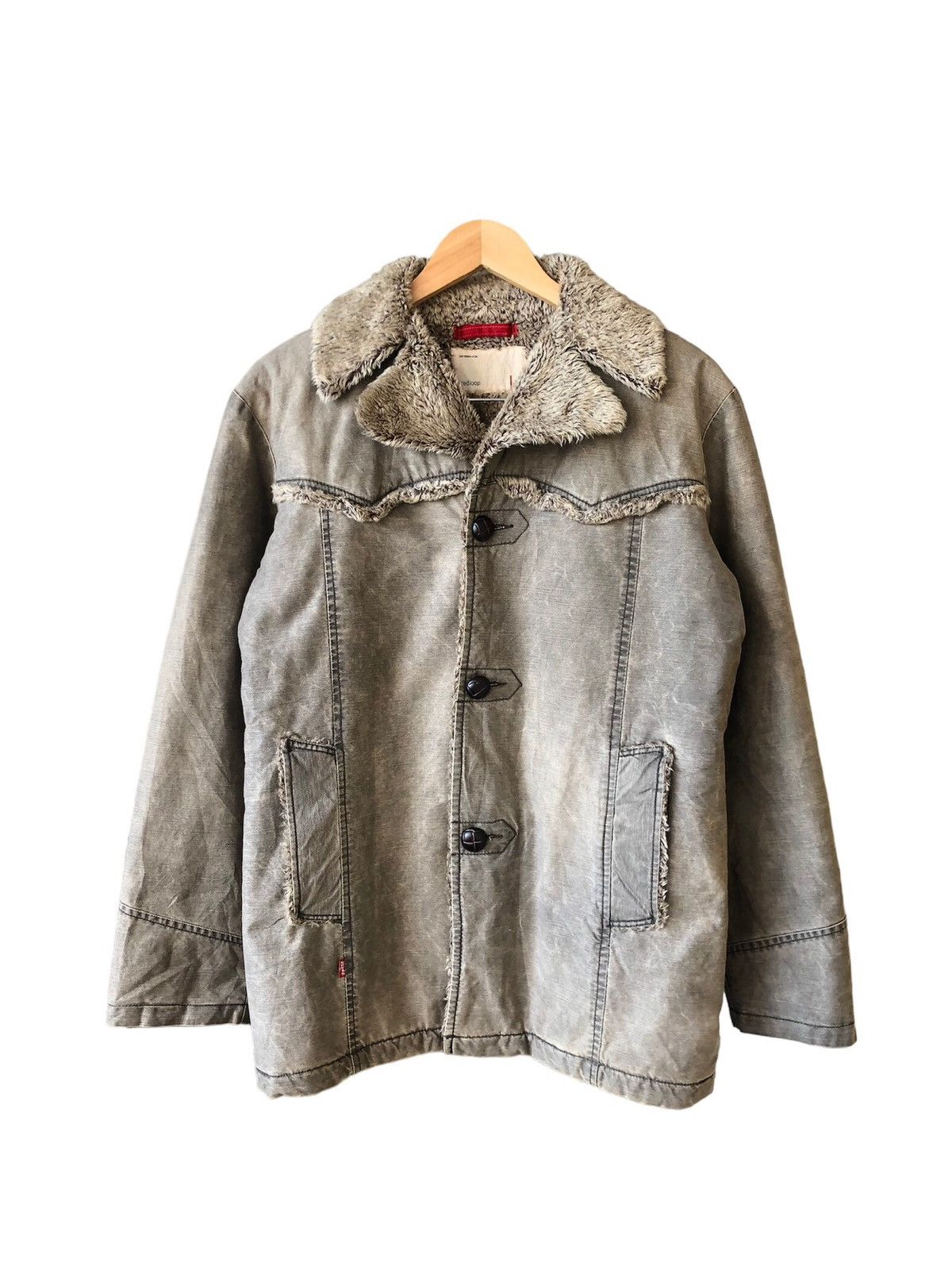 Levi's Vintage Levis Redloop Faded Distressed Sherpa Jacket Size US M / EU 48-50 / 2 - 25 Thumbnail