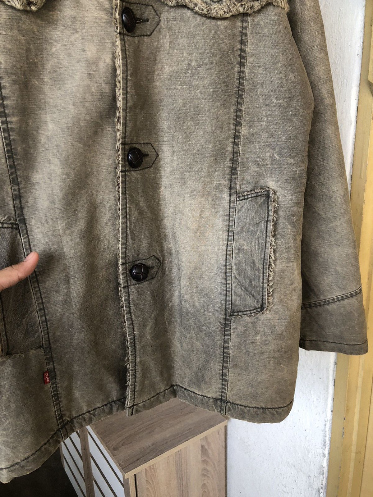 Levi's Vintage Levis Redloop Faded Distressed Sherpa Jacket Size US M / EU 48-50 / 2 - 18 Thumbnail