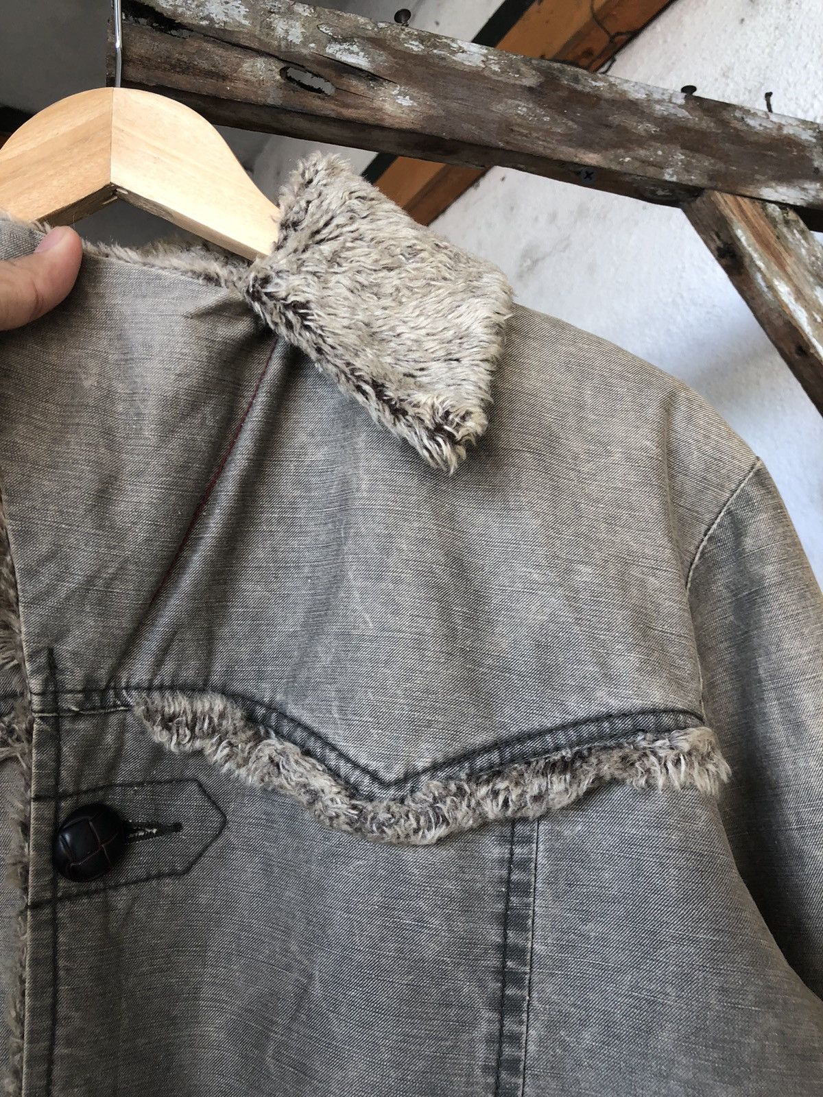 Levi's Vintage Levis Redloop Faded Distressed Sherpa Jacket Size US M / EU 48-50 / 2 - 15 Thumbnail