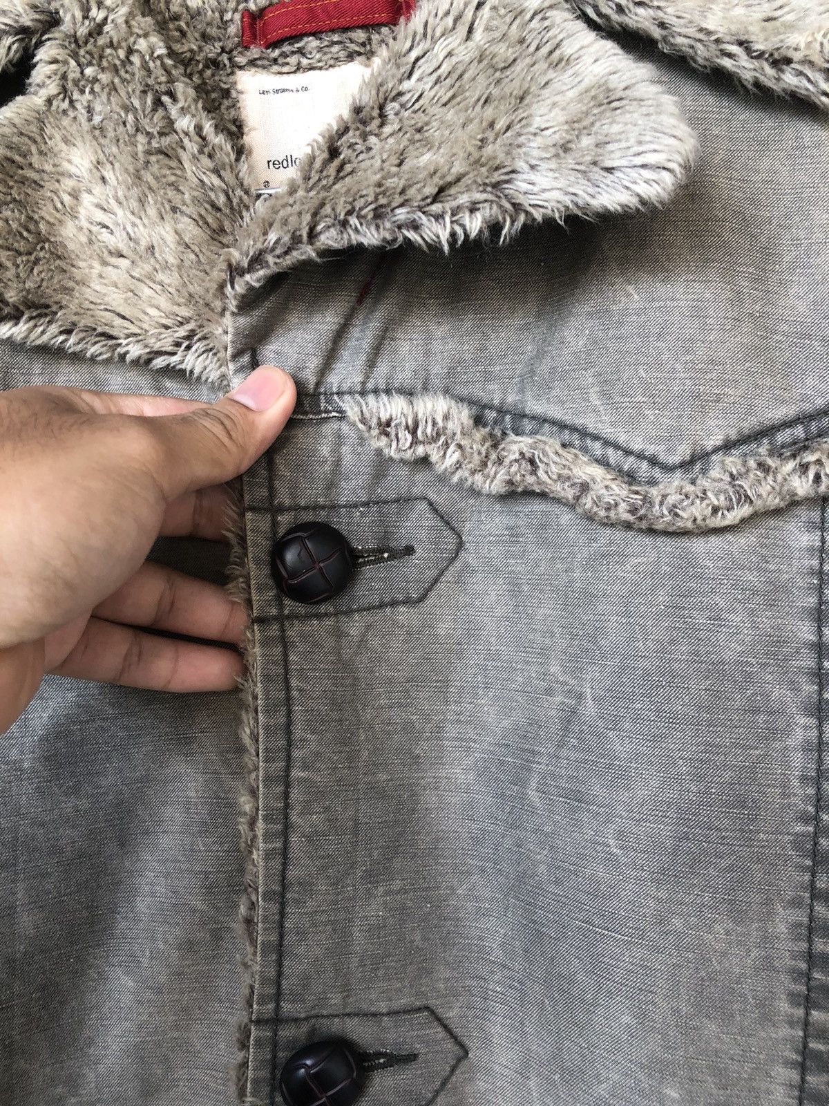 Levi's Vintage Levis Redloop Faded Distressed Sherpa Jacket Size US M / EU 48-50 / 2 - 14 Thumbnail
