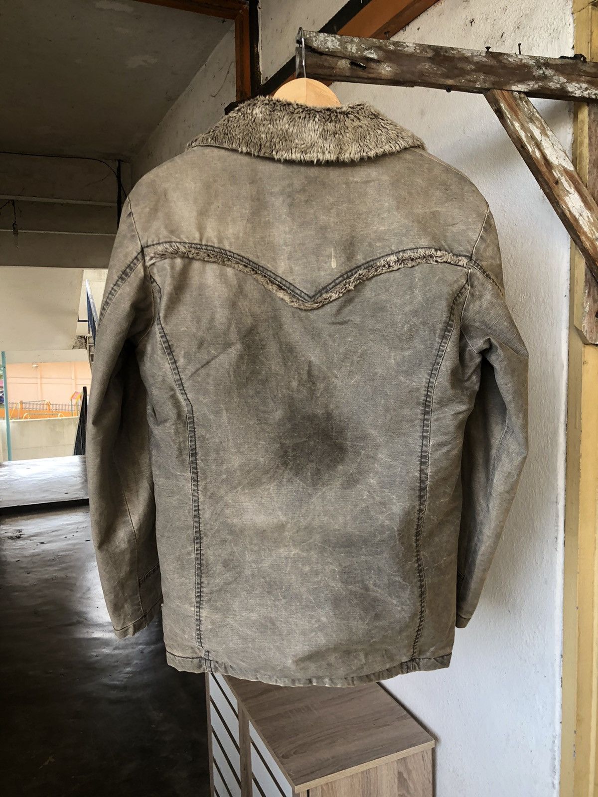 Levi's Vintage Levis Redloop Faded Distressed Sherpa Jacket Size US M / EU 48-50 / 2 - 7 Thumbnail