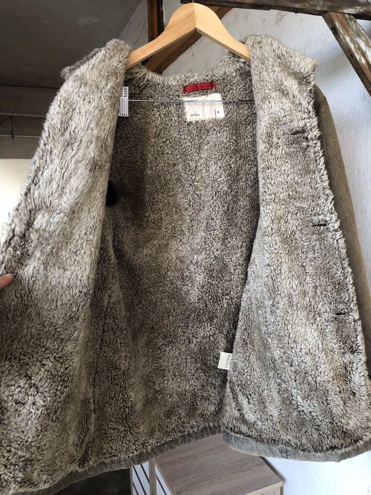 Levi's Vintage Levis Redloop Faded Distressed Sherpa Jacket Size US M / EU 48-50 / 2 - 13 Thumbnail