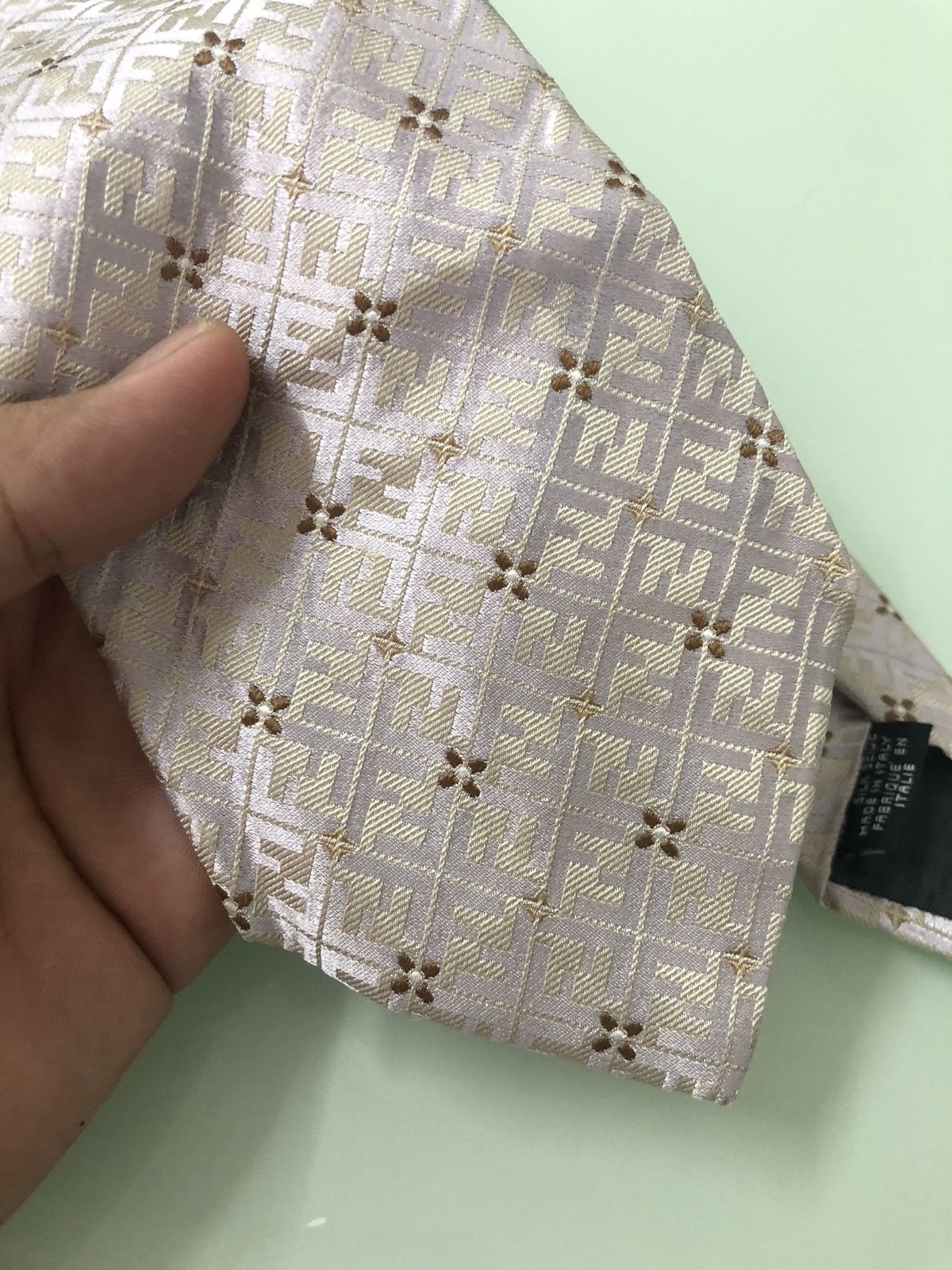 Fendi Vintage FENDI Zucca Monogram Pink Silk Ties Size ONE SIZE - 5 Thumbnail