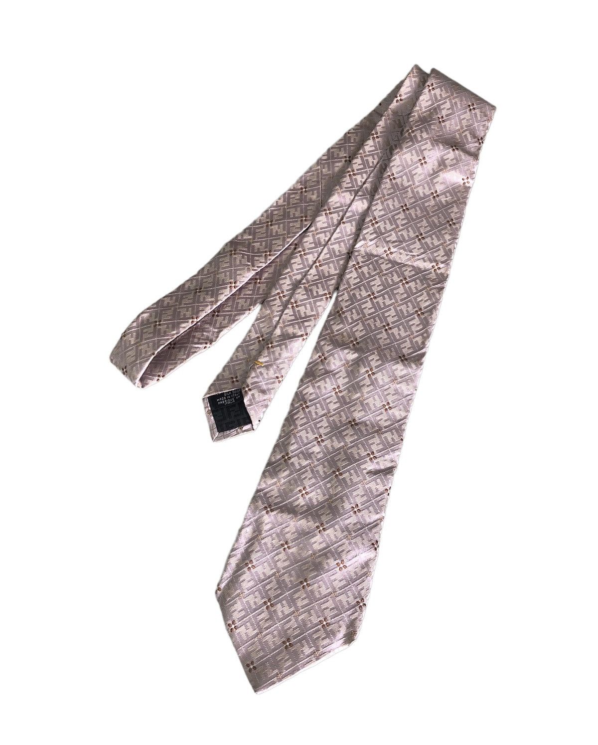 Fendi Vintage FENDI Zucca Monogram Pink Silk Ties Size ONE SIZE - 2 Thumbnail