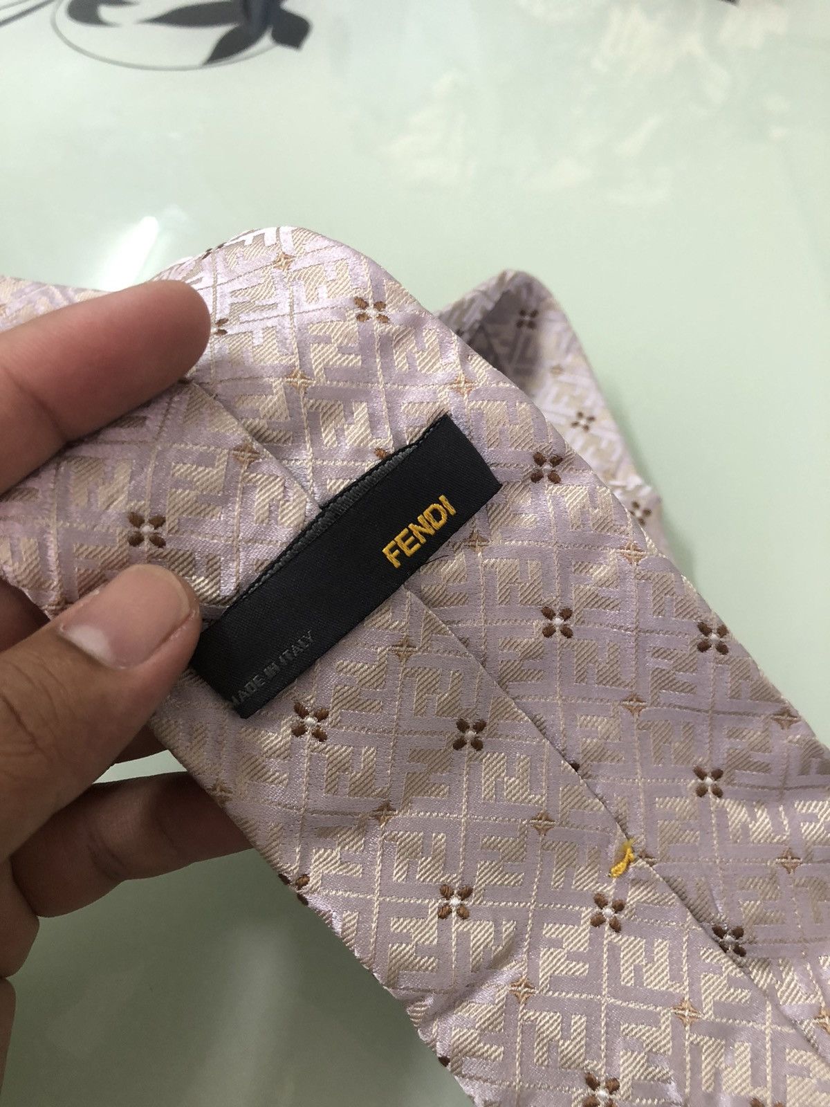 Fendi Vintage FENDI Zucca Monogram Pink Silk Ties Size ONE SIZE - 6 Thumbnail