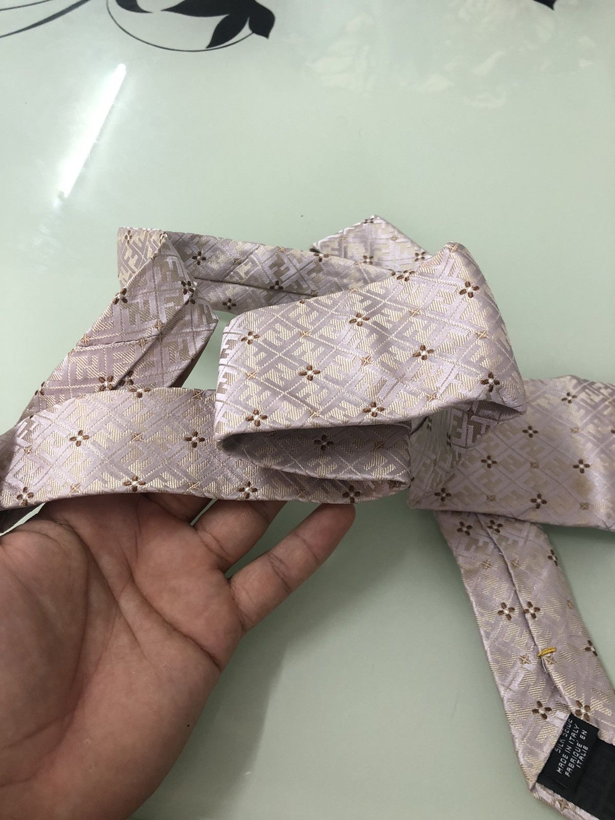 Fendi Vintage FENDI Zucca Monogram Pink Silk Ties Size ONE SIZE - 9 Thumbnail