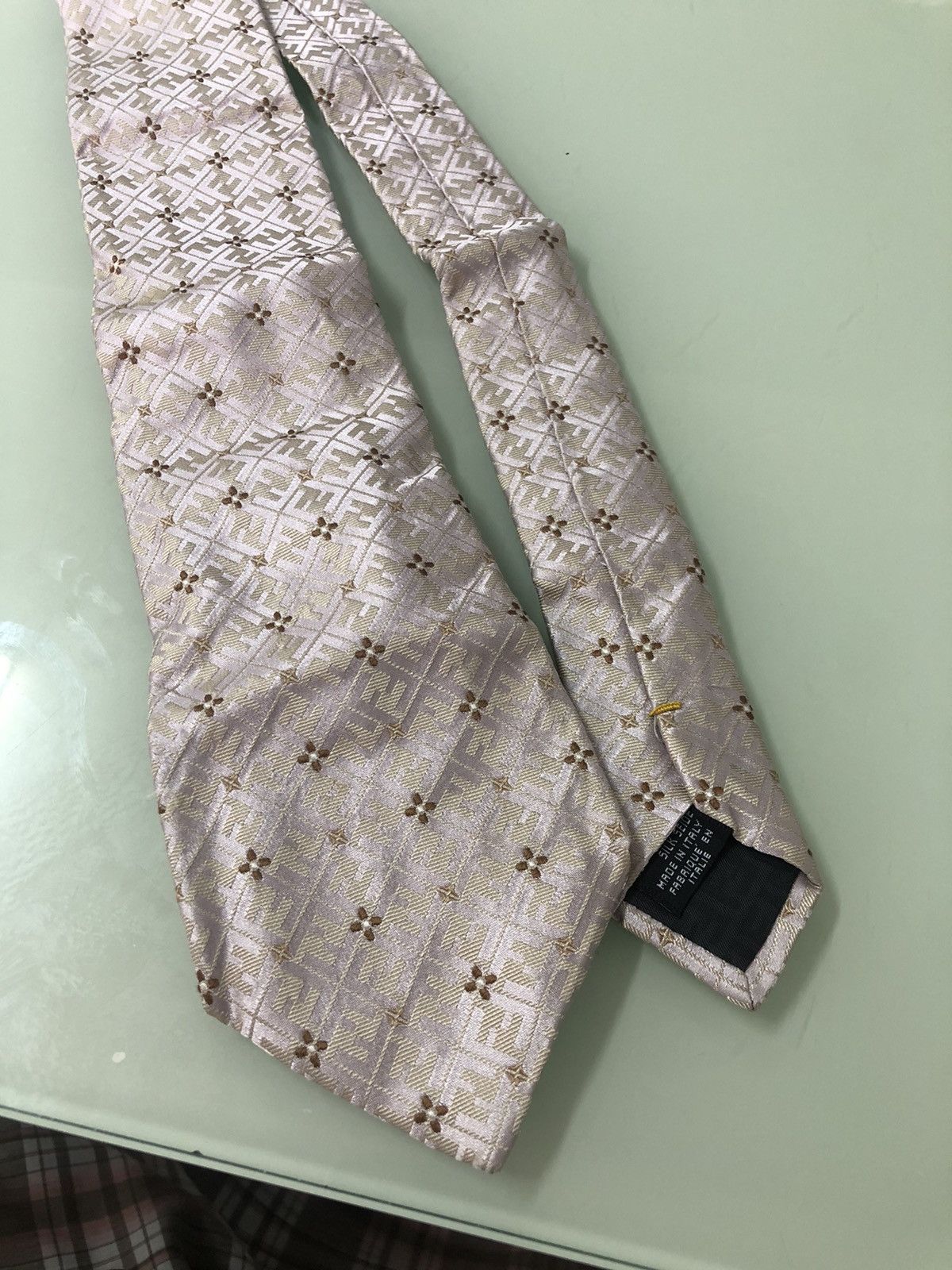 Fendi Vintage FENDI Zucca Monogram Pink Silk Ties Size ONE SIZE - 4 Thumbnail