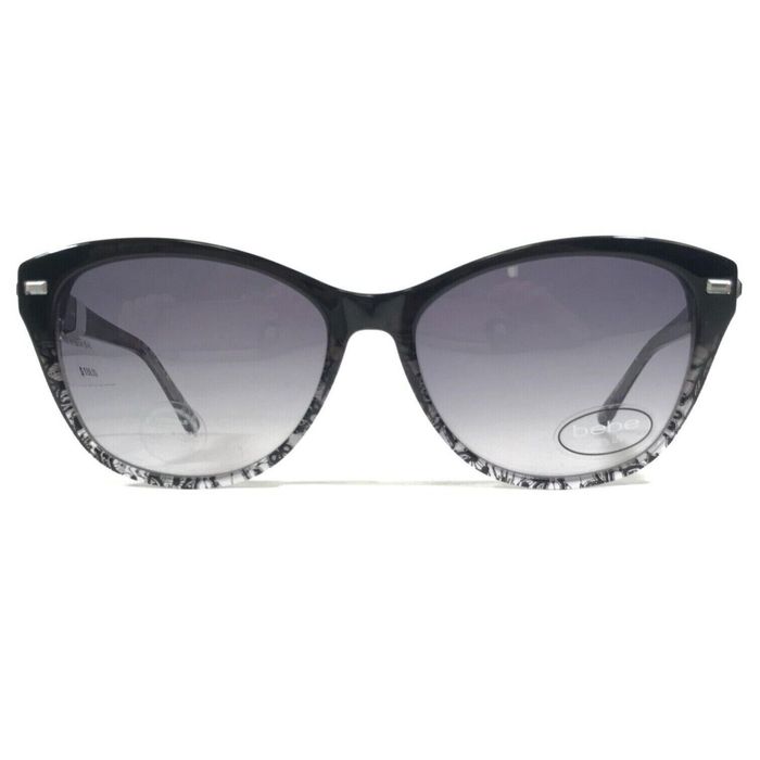 Bebe Bebe Sunglasses Bb7193 001 Jet Lace Winner Black Cat Eye Swarovski