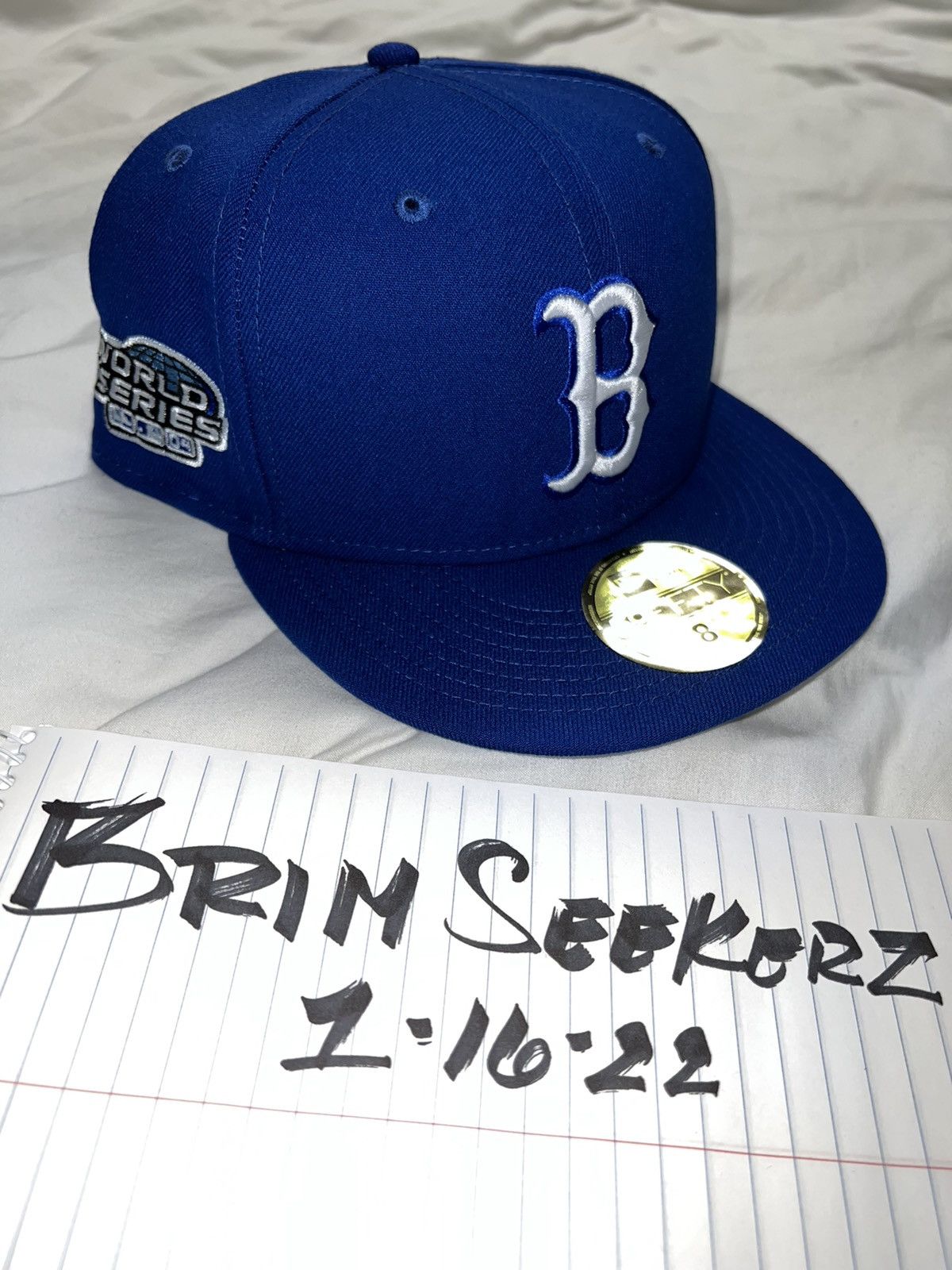 New Era Exclusive Boston Red Sox Fitted 2004 Red Sox Icy Blue Brim 8 Size ONE SIZE - 7 Thumbnail