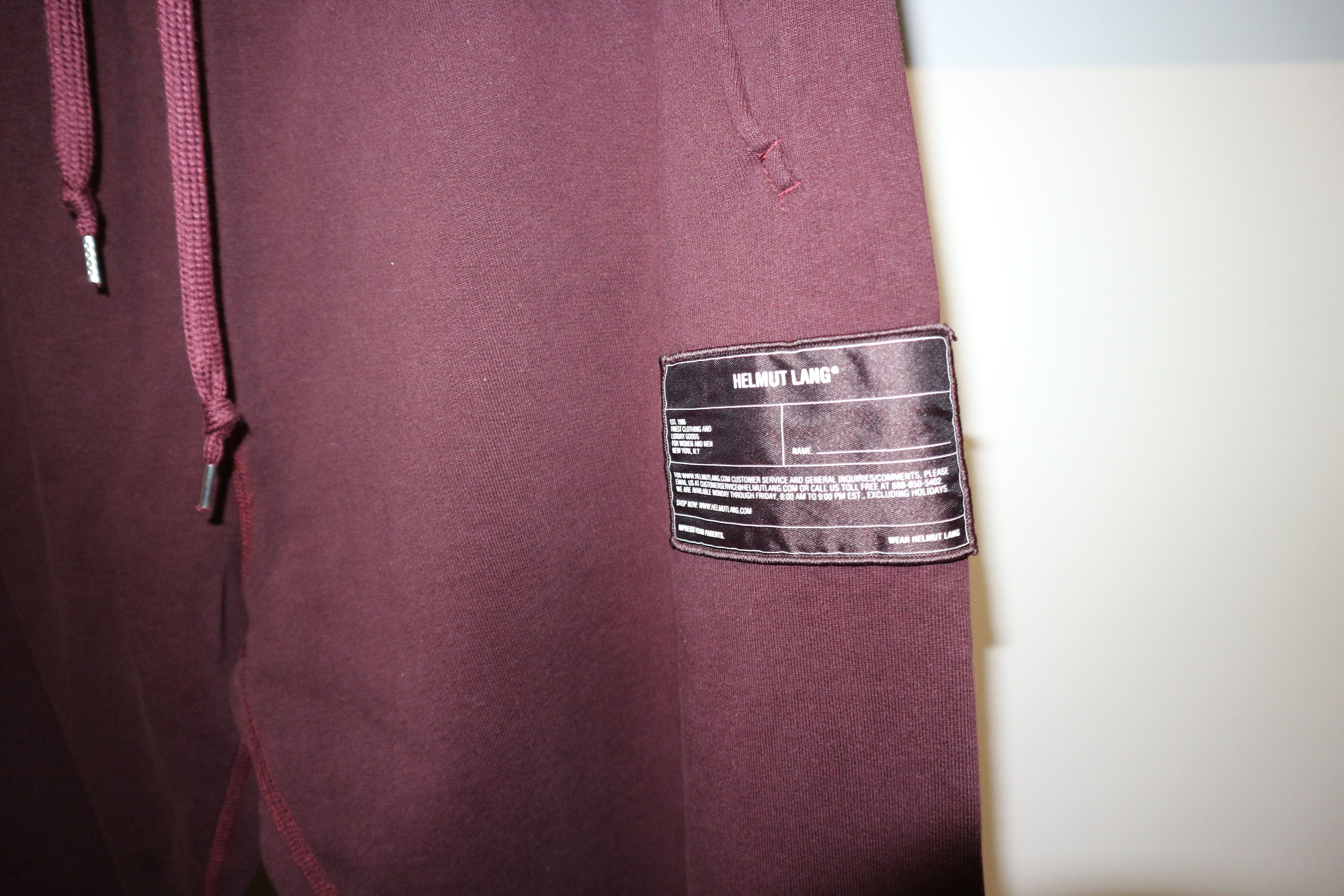 Helmut Lang burgundy logo patch sweatpants Size US 36 / EU 52 - 2 Thumbnail