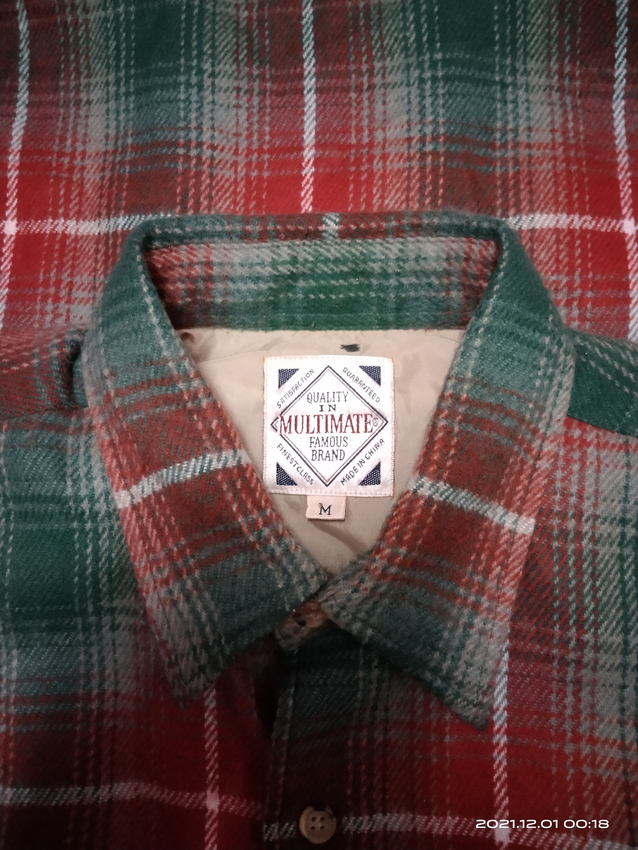 Flannel FAMOUS BRAND TARTAN FLANNEL WOOL BUTTON-UP Size US M / EU 48-50 / 2 - 6 Thumbnail