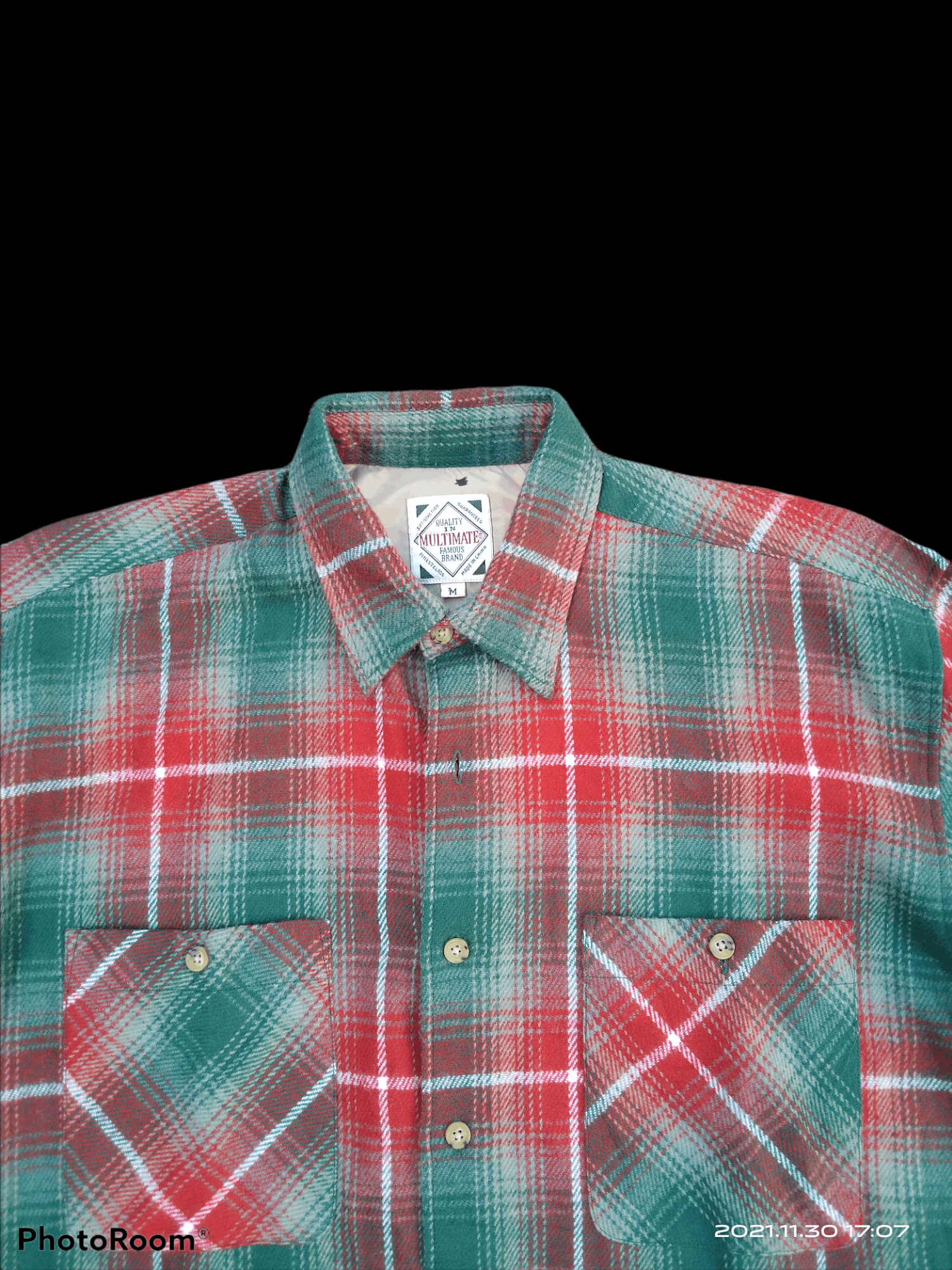 Flannel FAMOUS BRAND TARTAN FLANNEL WOOL BUTTON-UP Size US M / EU 48-50 / 2 - 5 Thumbnail