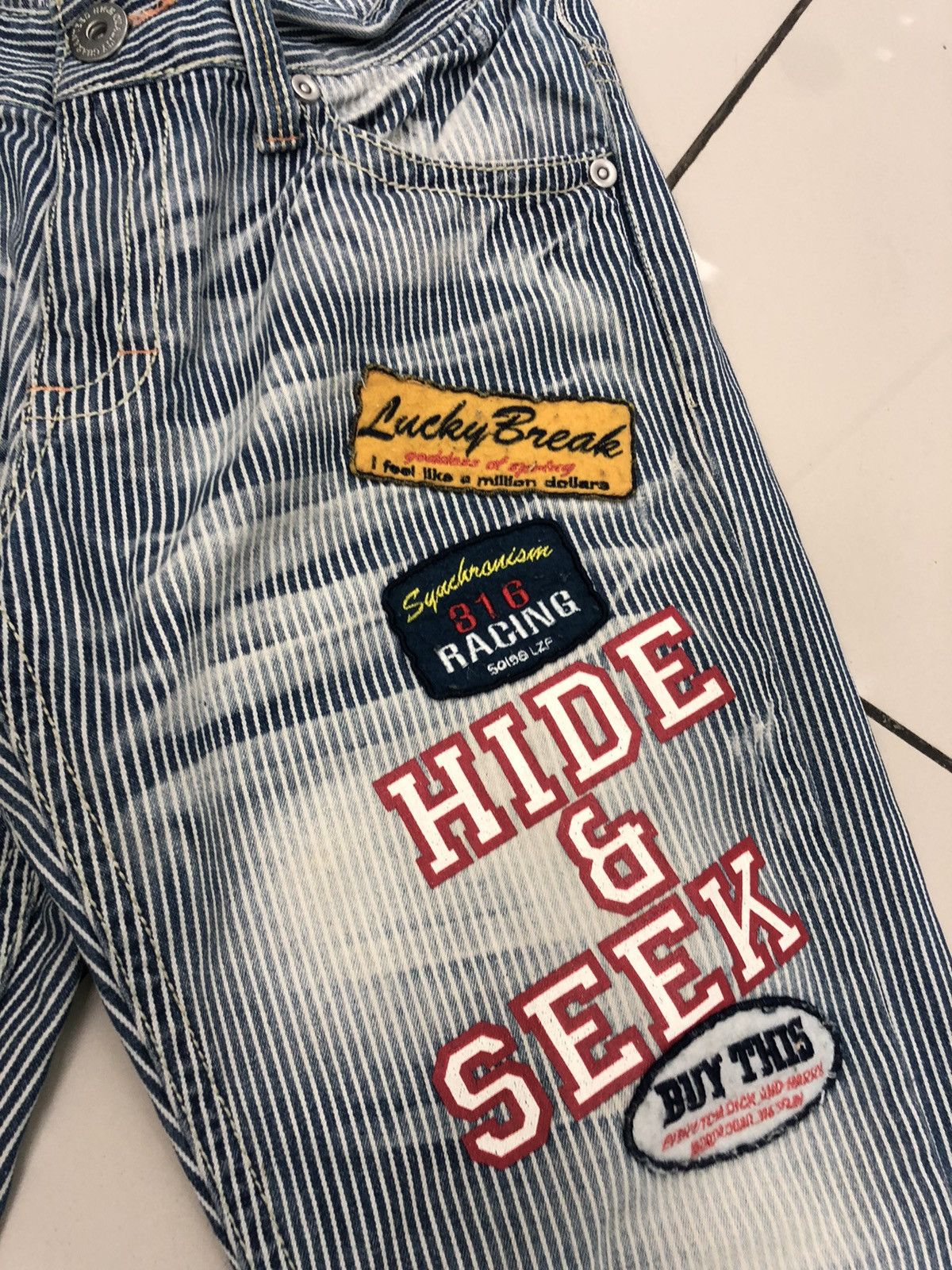 Japanese Brand × Seditionaries Love Denim Rare Hickory stripe with patches Size US 32 / EU 48 - 5 Thumbnail