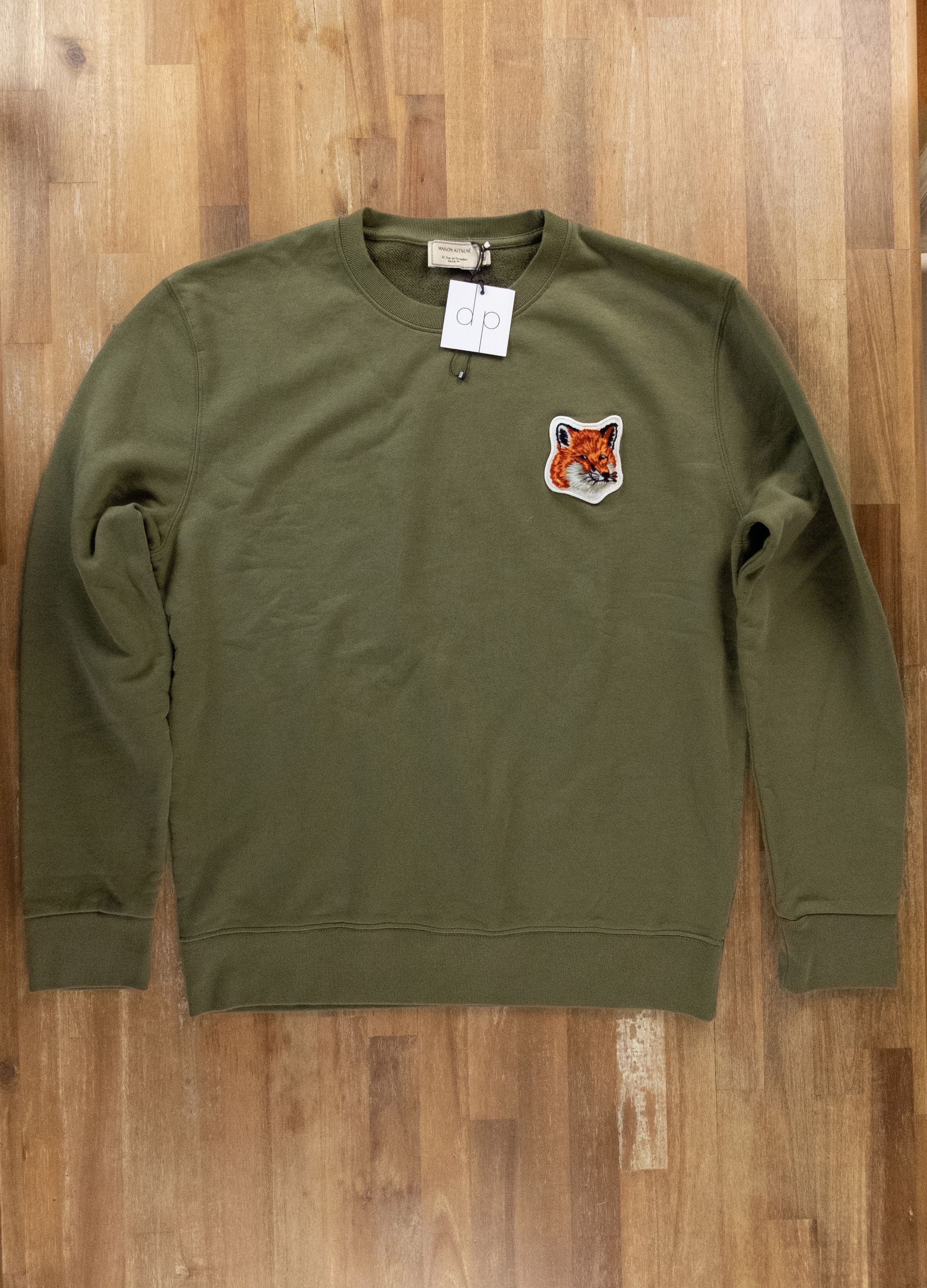 Maison Kitsune MAISON KITSUNE green fox head patch classic sweatshirt XL Size US XL / EU 56 / 4 - 1 Thumbnail