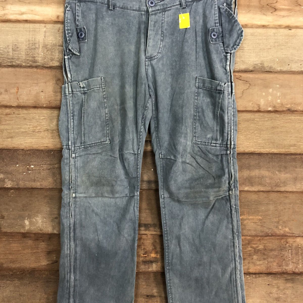 Japanese Brand Dubbrand faded Grey Multipocket Tactical Cargo Pants #3867 Size US 30 / EU 46 - 3 Thumbnail