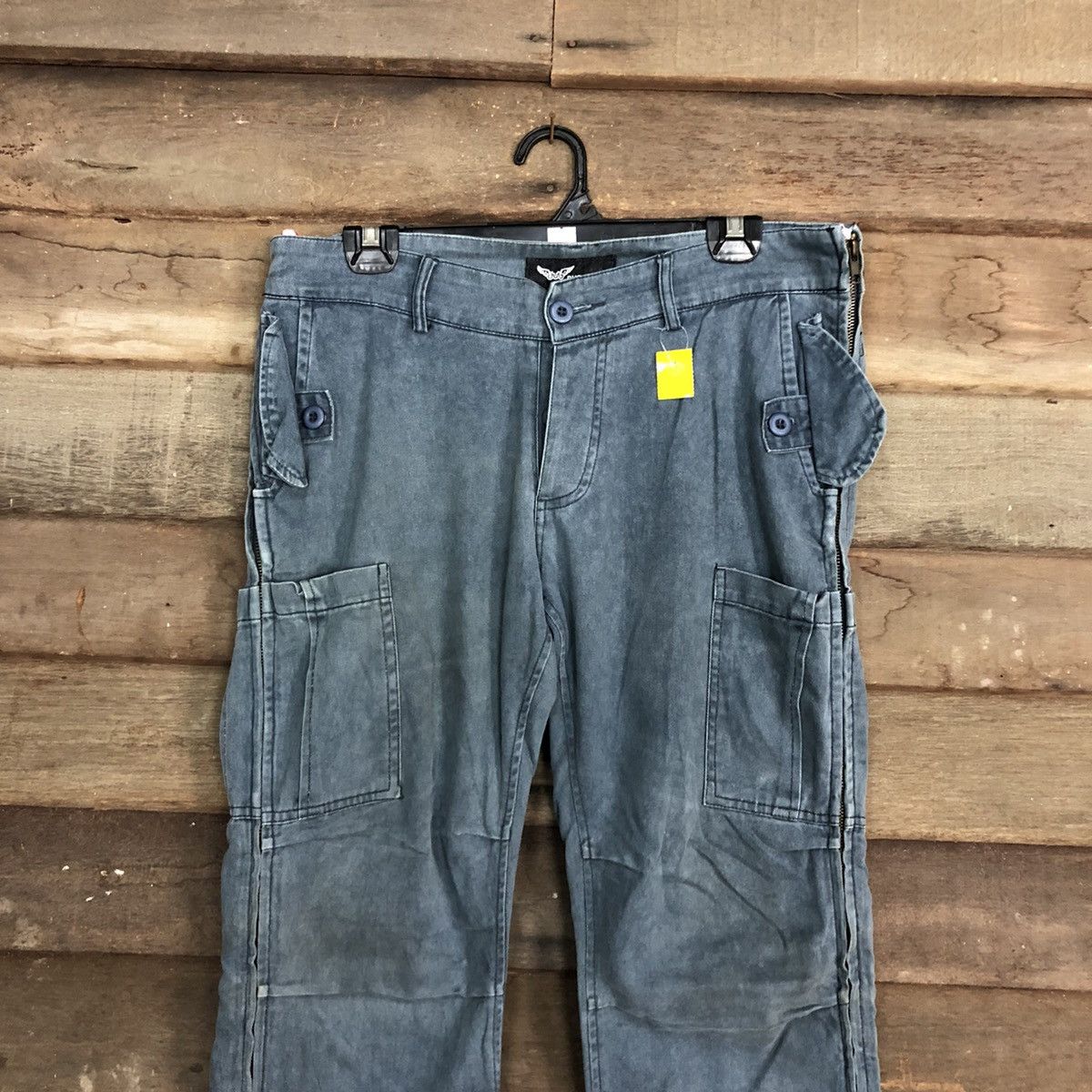 Japanese Brand Dubbrand faded Grey Multipocket Tactical Cargo Pants #3867 Size US 30 / EU 46 - 2 Thumbnail