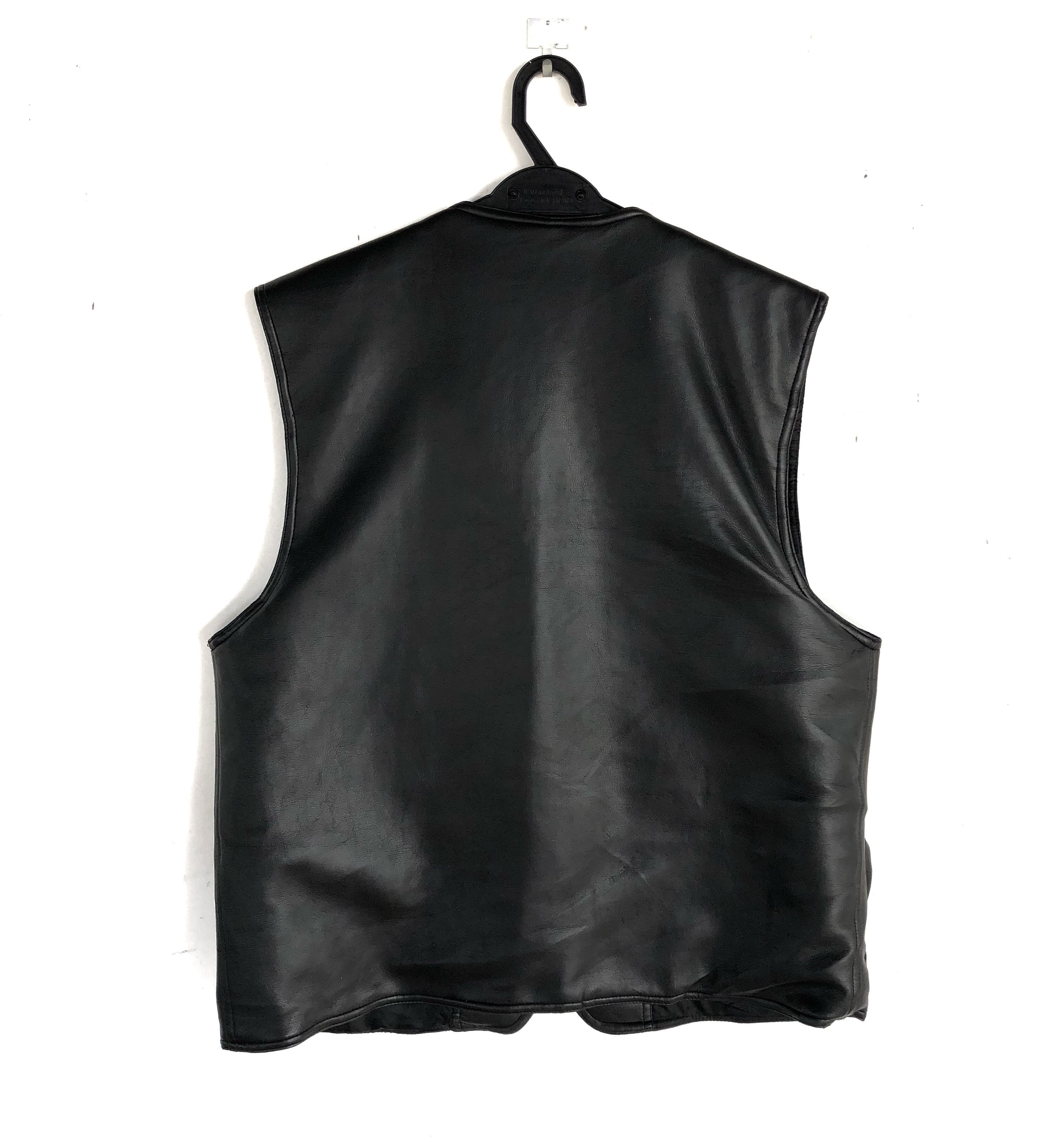 Japanese Brand VINTAGE UTILITY MULTI-POCKETS FAUX LEATHER SHORT VEST Size US L / EU 52-54 / 3 - 2 Thumbnail