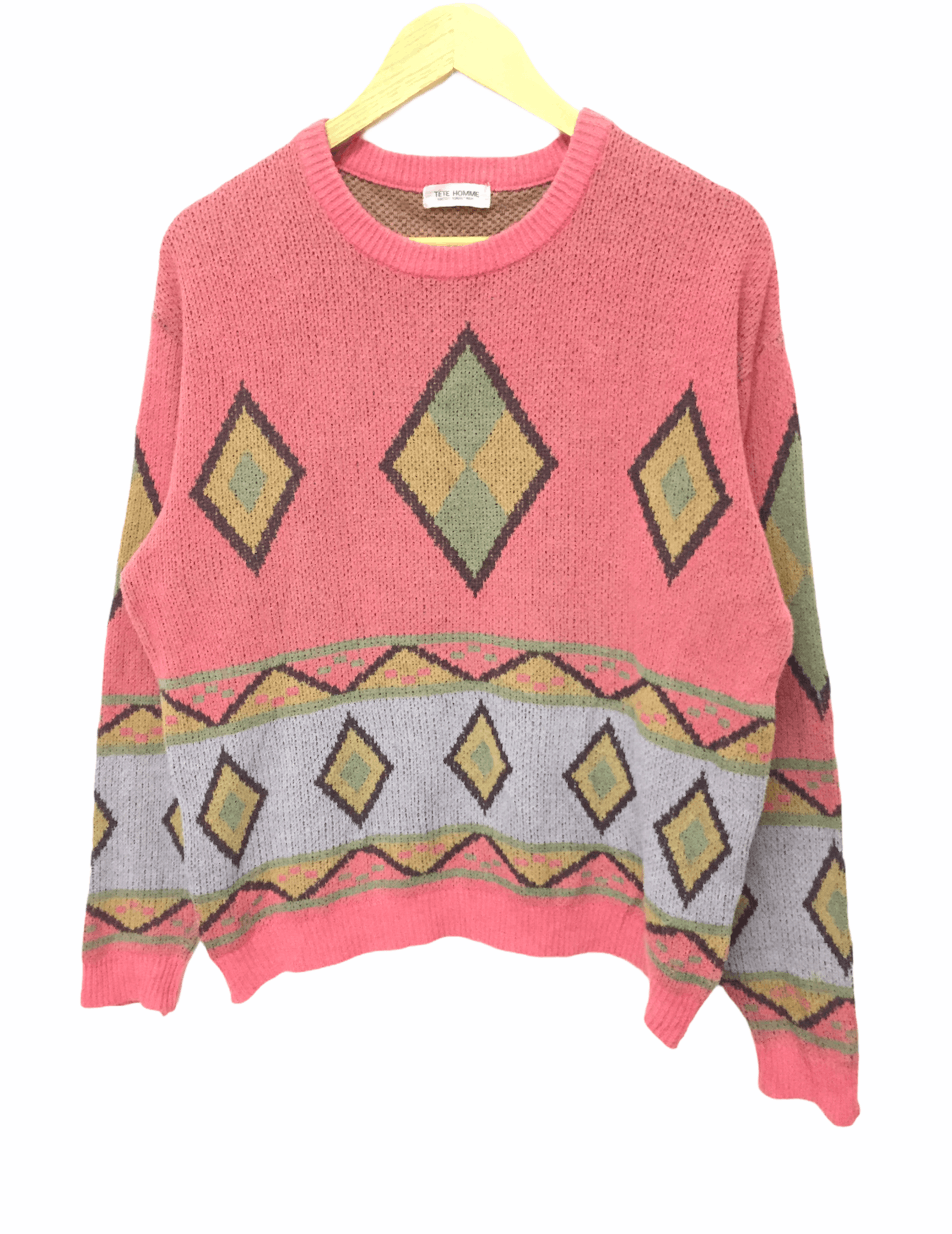Tete Homme 80's TETE HOME By Katoh Kazutaka intarsia Ortega knit Size US M / EU 48-50 / 2 - 1 Thumbnail
