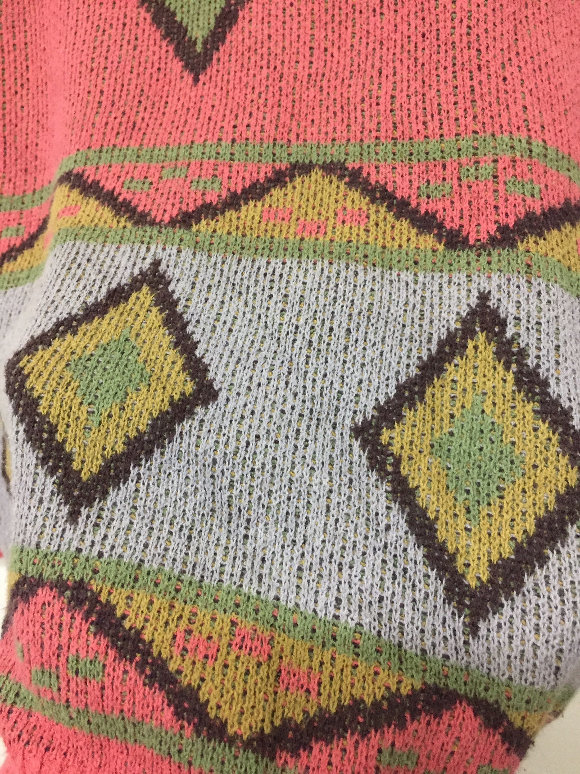 Tete Homme 80's TETE HOME By Katoh Kazutaka intarsia Ortega knit Size US M / EU 48-50 / 2 - 6 Thumbnail