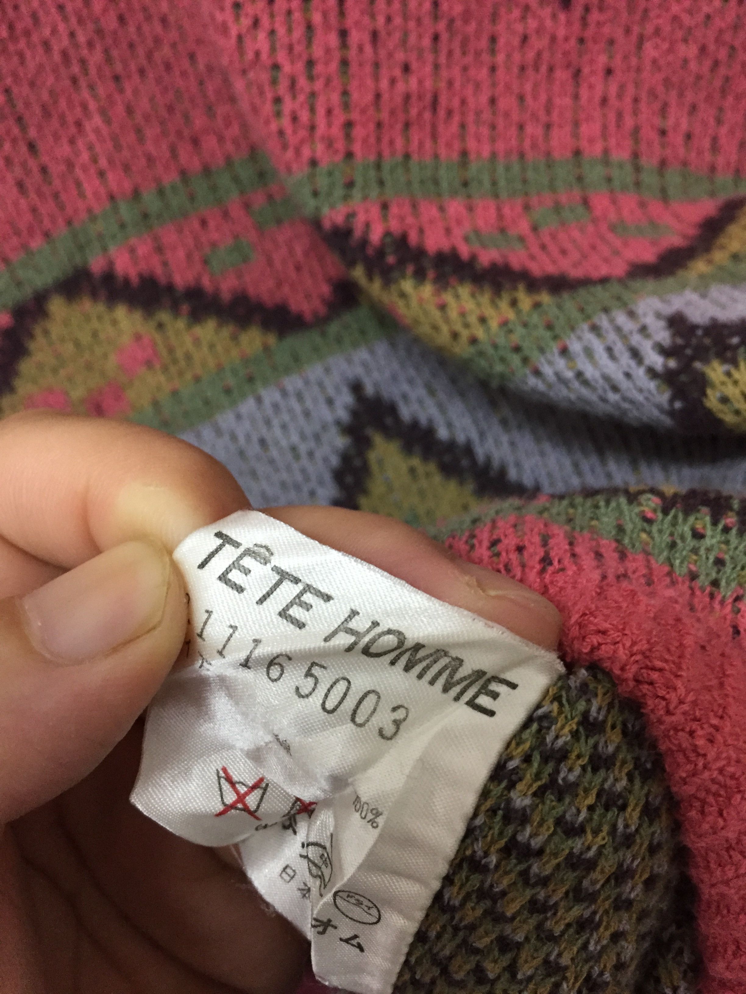 Tete Homme 80's TETE HOME By Katoh Kazutaka intarsia Ortega knit Size US M / EU 48-50 / 2 - 11 Thumbnail