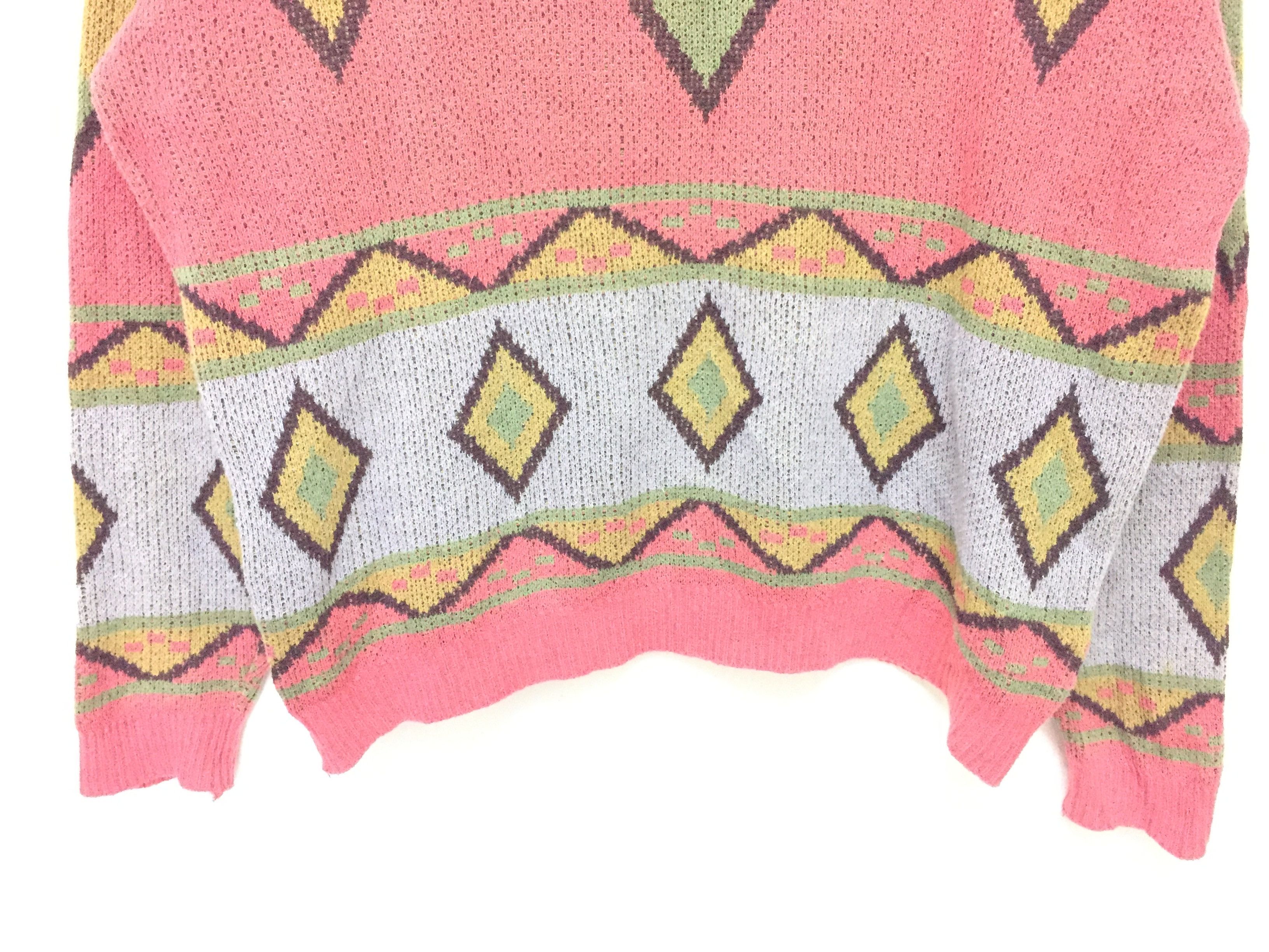 Tete Homme 80's TETE HOME By Katoh Kazutaka intarsia Ortega knit Size US M / EU 48-50 / 2 - 4 Thumbnail