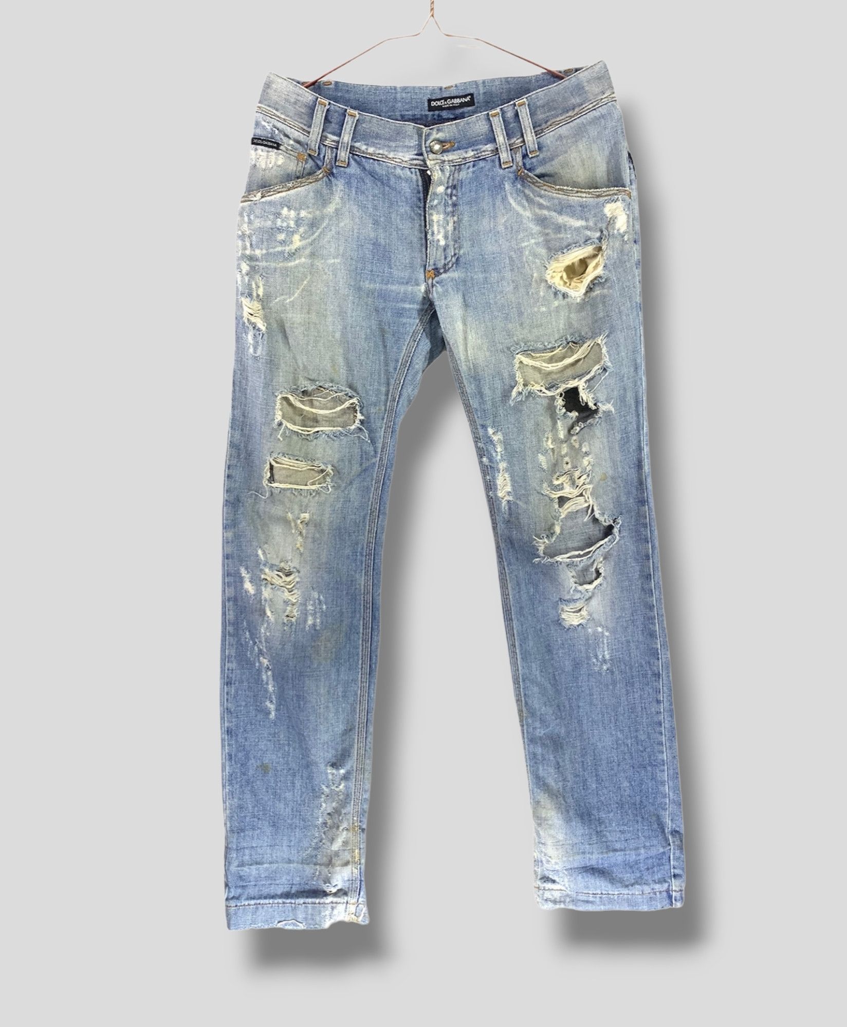 Dolce and gabbana distressed 14 classic denim pant