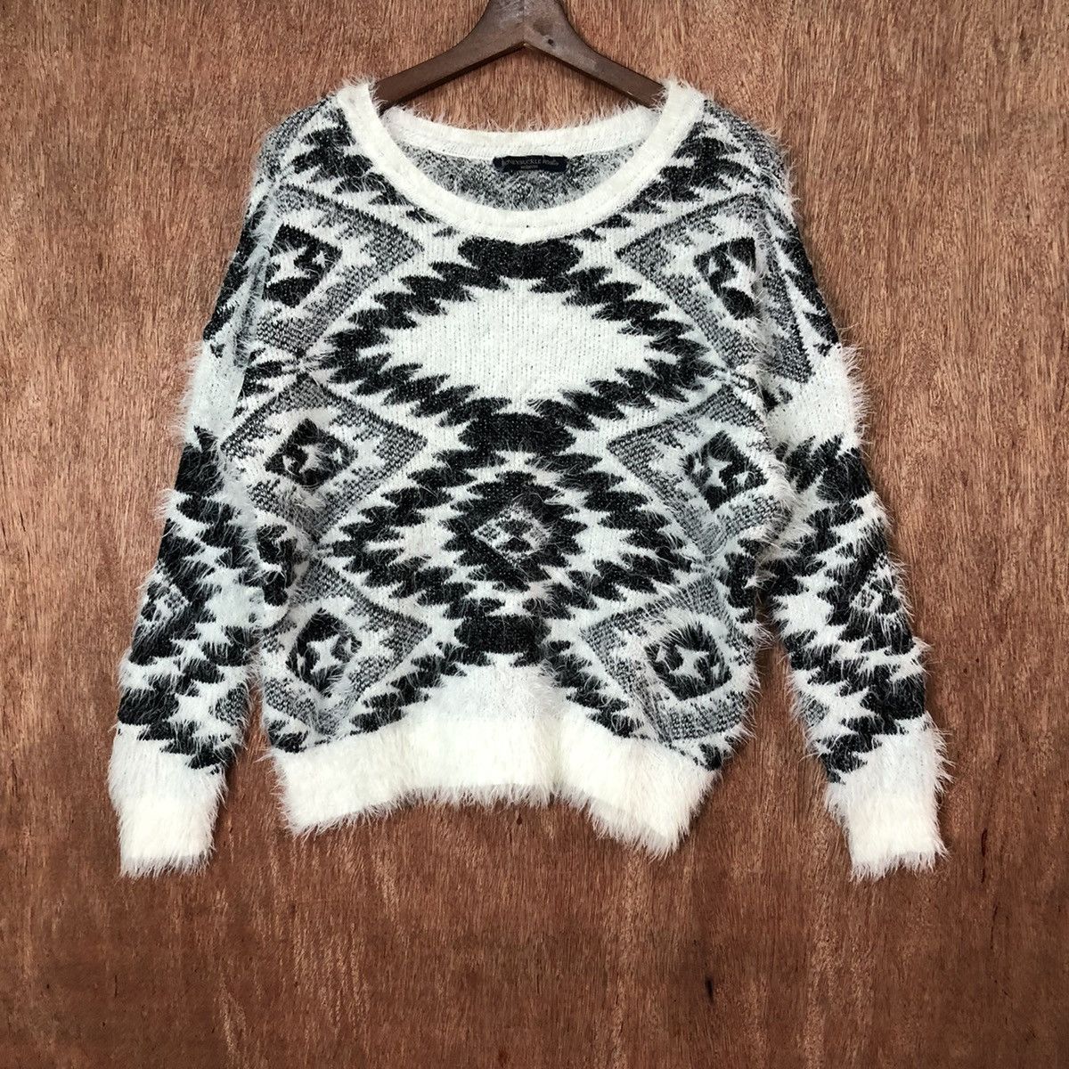 Vintage Honey Suckle Rose Shag Shaggy Fur Mohair Knitwear #6452 Size US S / EU 44-46 / 1 - 3 Thumbnail