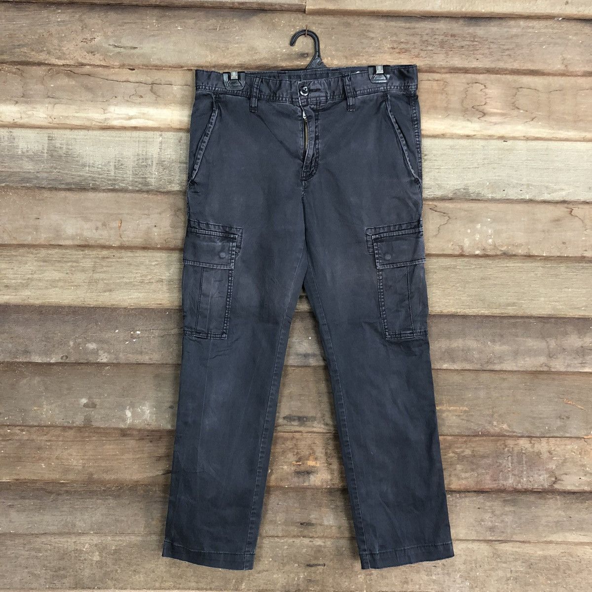 Japanese Brand Uniqlo Dark Blue Multipocket Cargo Pants #c996 Size US 30 / EU 46 - 1 Thumbnail