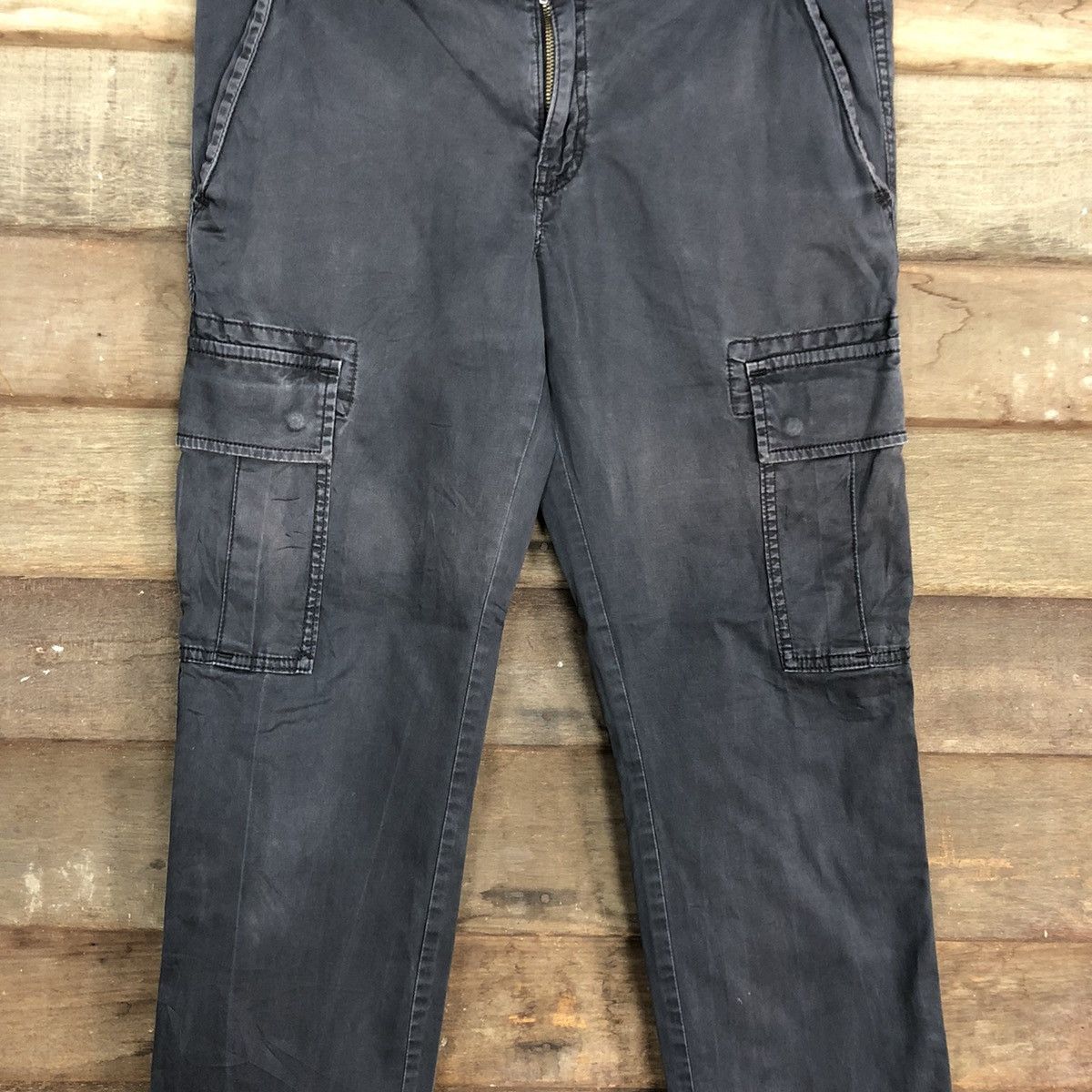 Japanese Brand Uniqlo Dark Blue Multipocket Cargo Pants #c996 Size US 30 / EU 46 - 4 Thumbnail