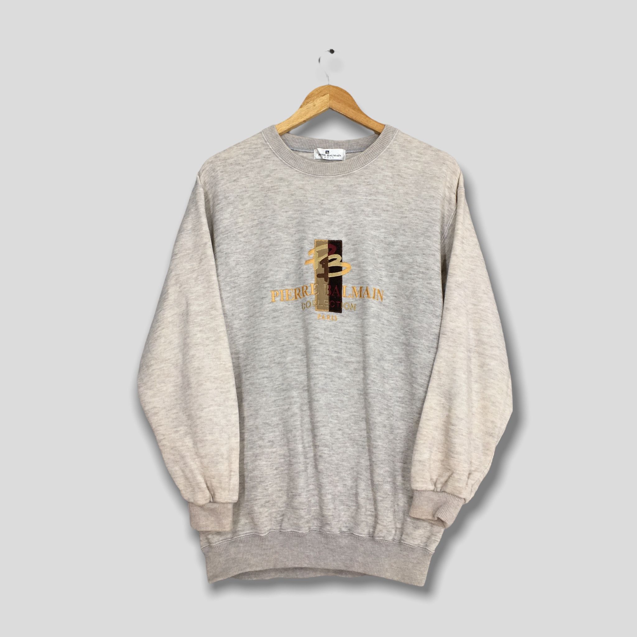 Designer × Pierre Balmain Pierre Balmain Sweater Unisex Medium Gray Size US M / EU 48-50 / 2 - 1 Thumbnail