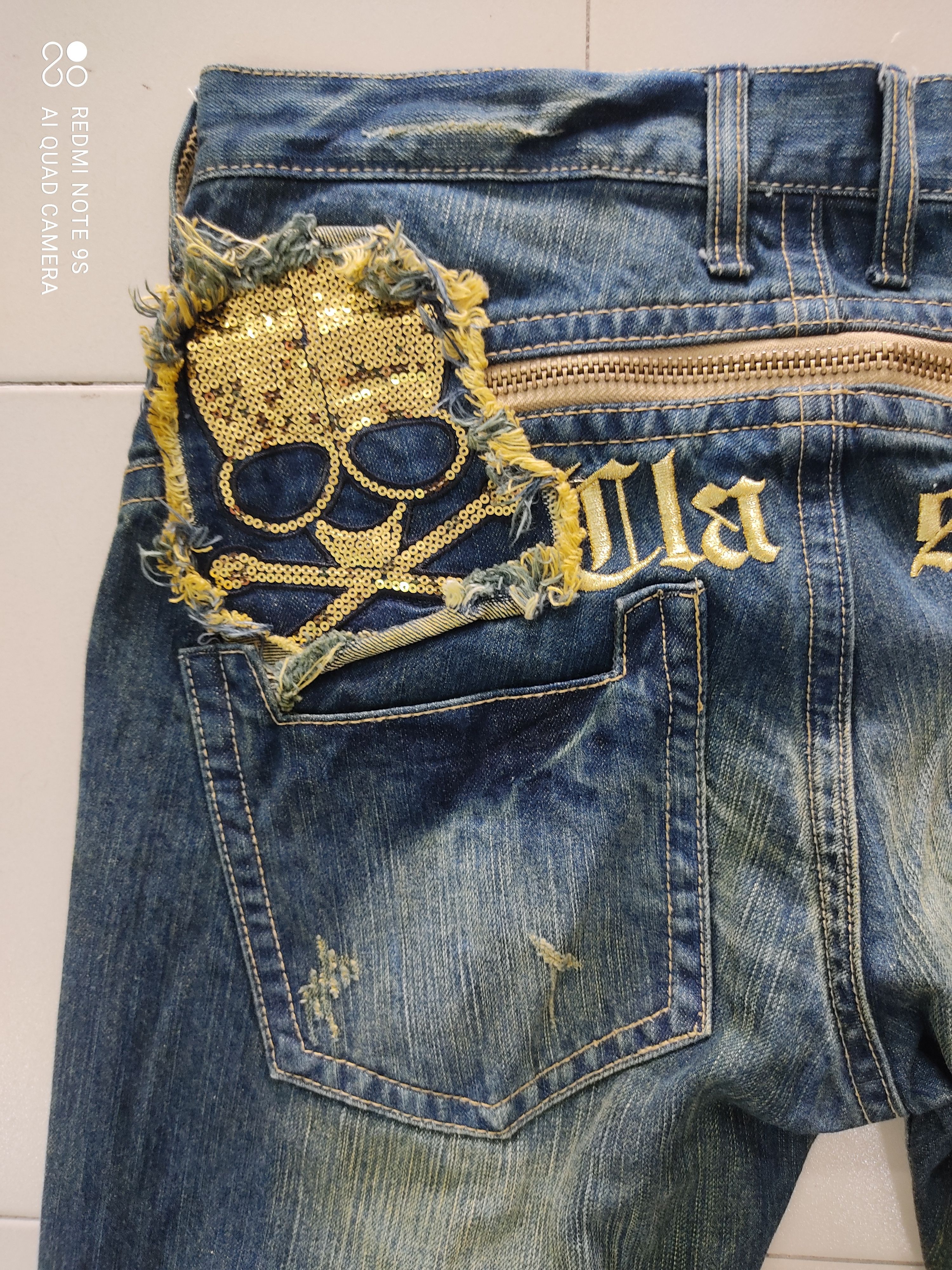 Japanese Brand Classical Elf SKULL Big Logo Jeans Size US 35 - 12 Thumbnail