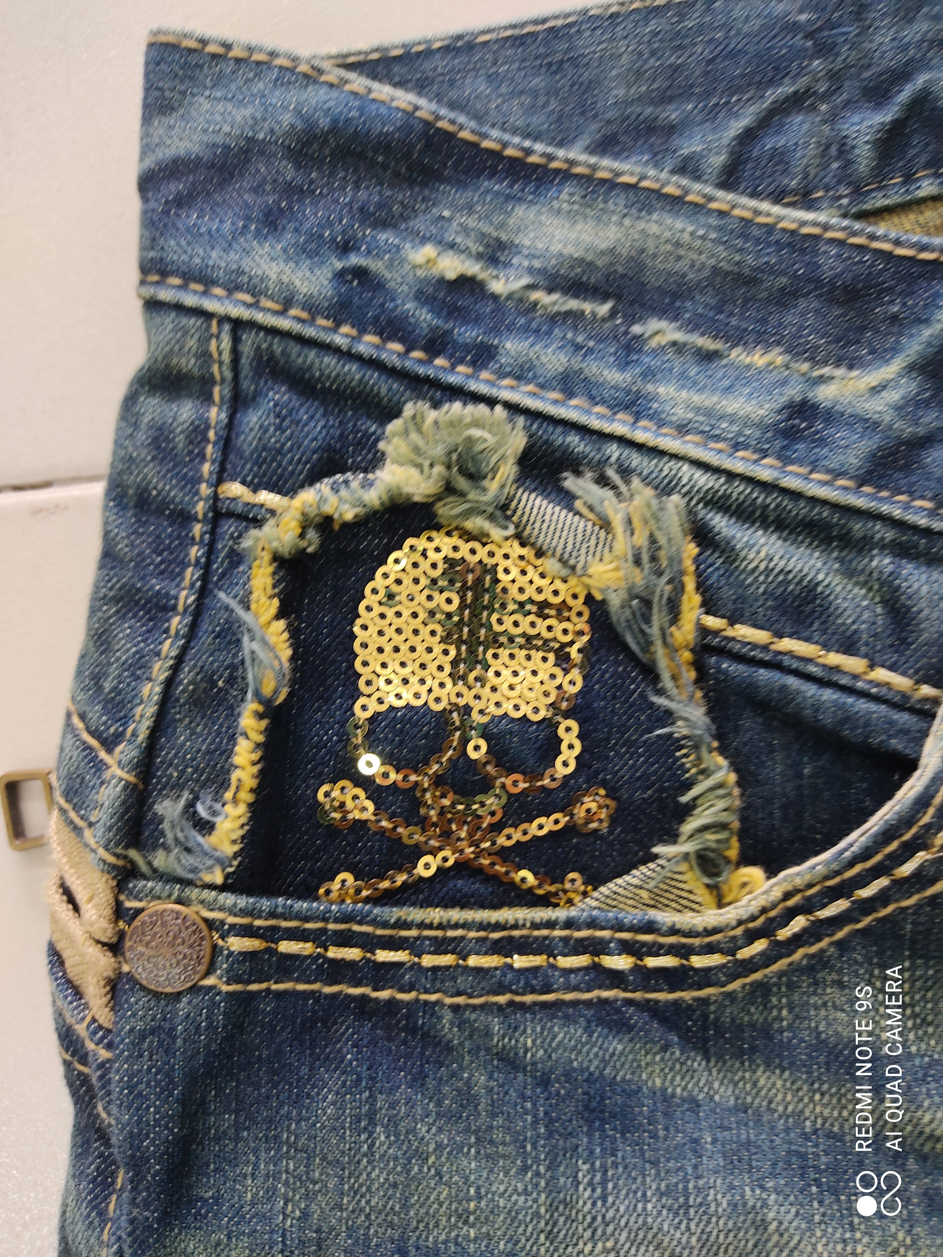 Japanese Brand Classical Elf SKULL Big Logo Jeans Size US 35 - 6 Thumbnail
