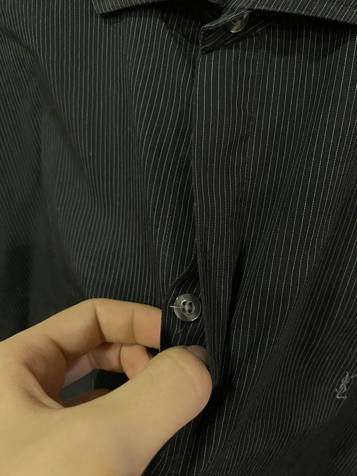 Yves Saint Laurent Black YSL Shirt Cotton Logo Yves Saint Laurent Shirt Size US S / EU 44-46 / 1 - 7 Thumbnail