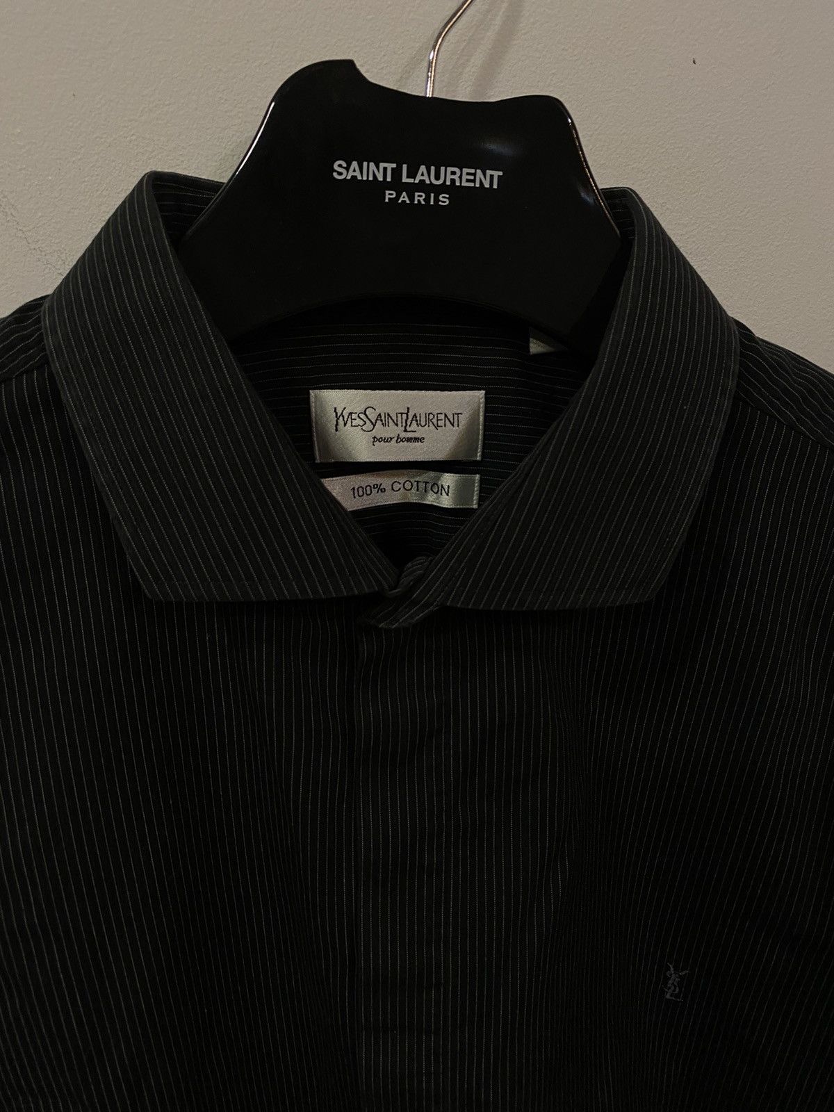 Yves Saint Laurent Black YSL Shirt Cotton Logo Yves Saint Laurent Shirt Size US S / EU 44-46 / 1 - 9 Thumbnail