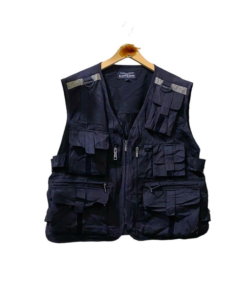 Vintage 90s Tactical Vests Multipocket Black Vests Outwear Grassland Medium  Size 