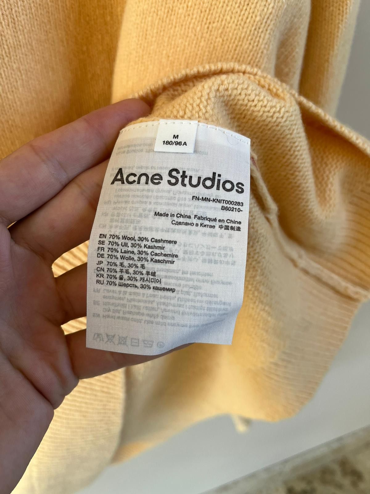 Acne Studios FN-MN-KNIT000283, Cashmere & Wool Knit Begie Color Size US M / EU 48-50 / 2 - 7 Thumbnail