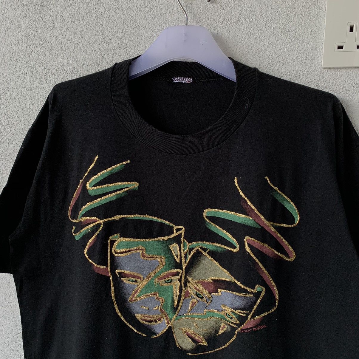 Vintage vintage OPERA mask t shirt big design.. vintage t shirt. Size US L / EU 52-54 / 3 - 3 Thumbnail